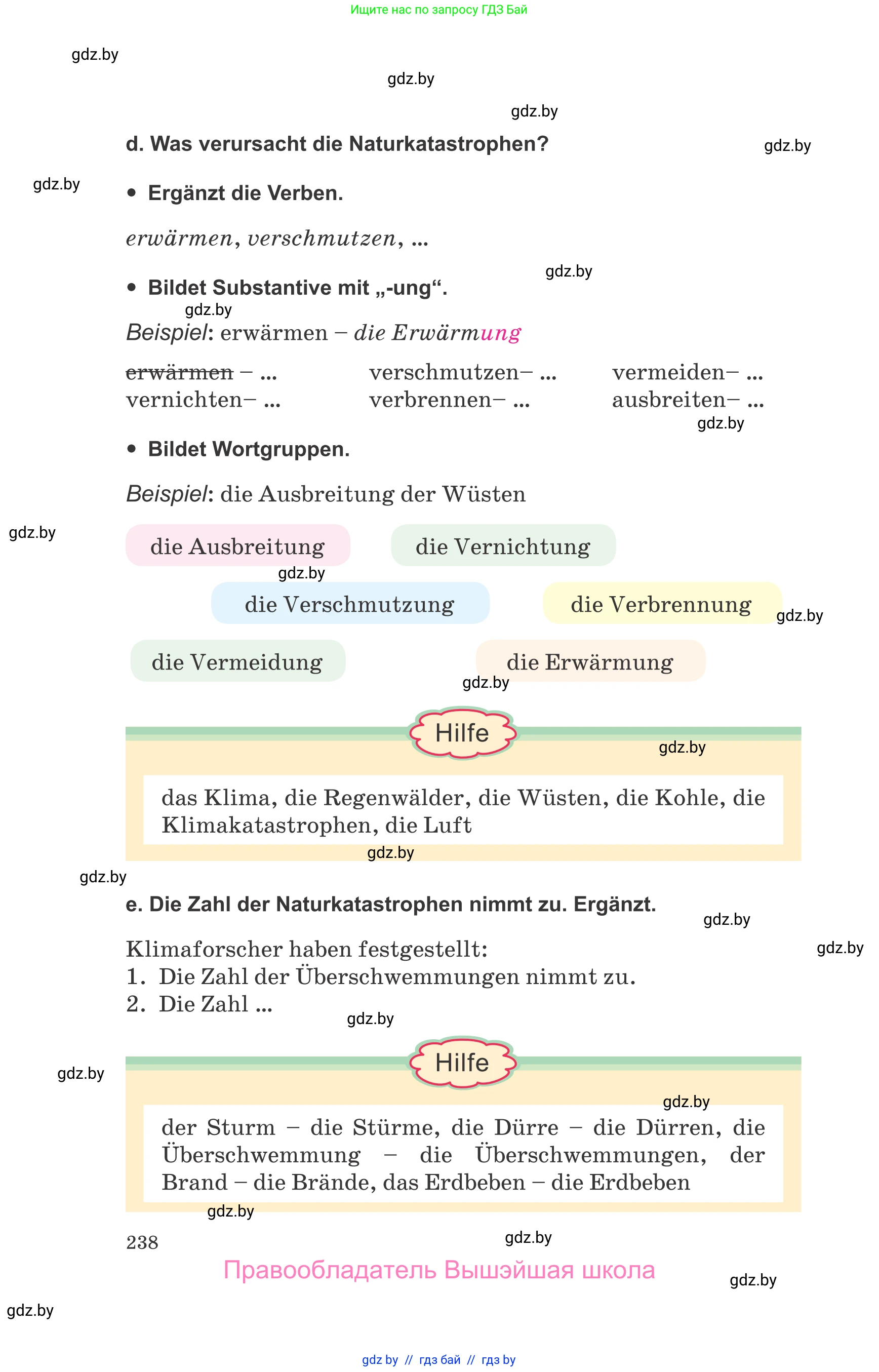 Немецкий язык (Deutsch), 9 класс Учебник (Schülerbuch), авторы: Будько Антонина Филипповна (Budjko Antonina), Урбанович Инна Ювинальевна (Urbanowitsch Ina), издательство Вышэйшая школа, Минск, 2018, серого цвета, страница 238