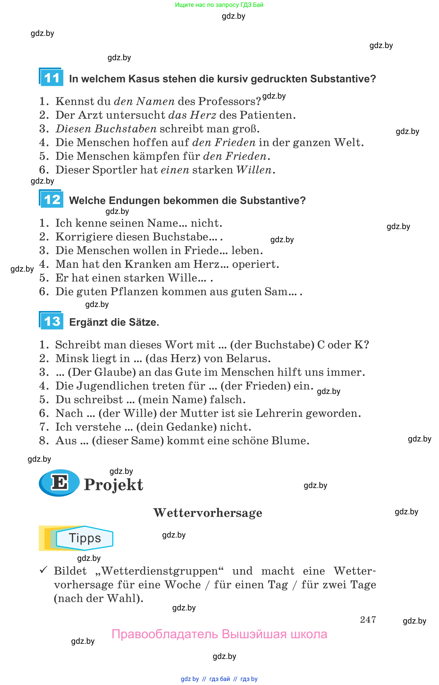 Немецкий язык (Deutsch), 9 класс Учебник (Schülerbuch), авторы: Будько Антонина Филипповна (Budjko Antonina), Урбанович Инна Ювинальевна (Urbanowitsch Ina), издательство Вышэйшая школа, Минск, 2018, серого цвета, страница 247