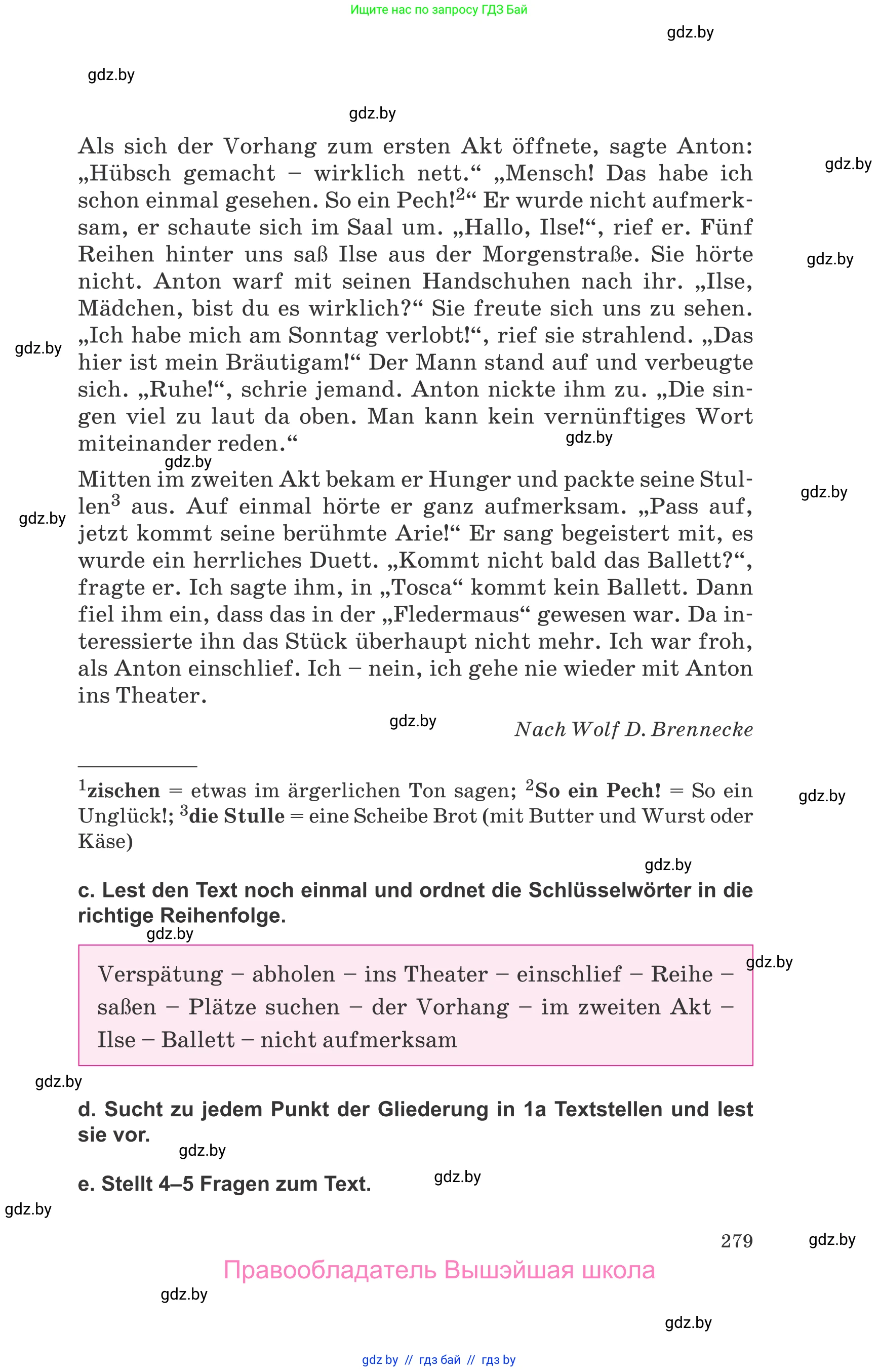 Немецкий язык (Deutsch), 9 класс Учебник (Schülerbuch), авторы: Будько Антонина Филипповна (Budjko Antonina), Урбанович Инна Ювинальевна (Urbanowitsch Ina), издательство Вышэйшая школа, Минск, 2018, серого цвета, страница 279