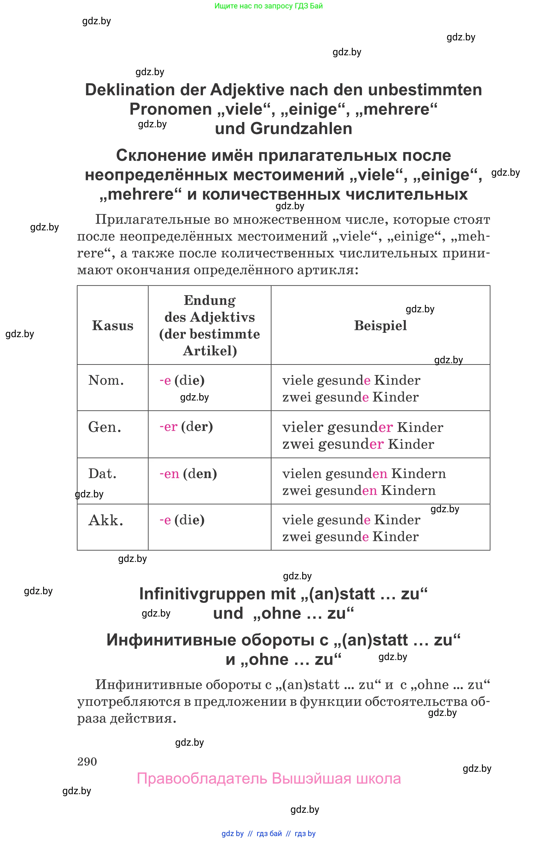 Немецкий язык (Deutsch), 9 класс Учебник (Schülerbuch), авторы: Будько Антонина Филипповна (Budjko Antonina), Урбанович Инна Ювинальевна (Urbanowitsch Ina), издательство Вышэйшая школа, Минск, 2018, серого цвета, страница 290
