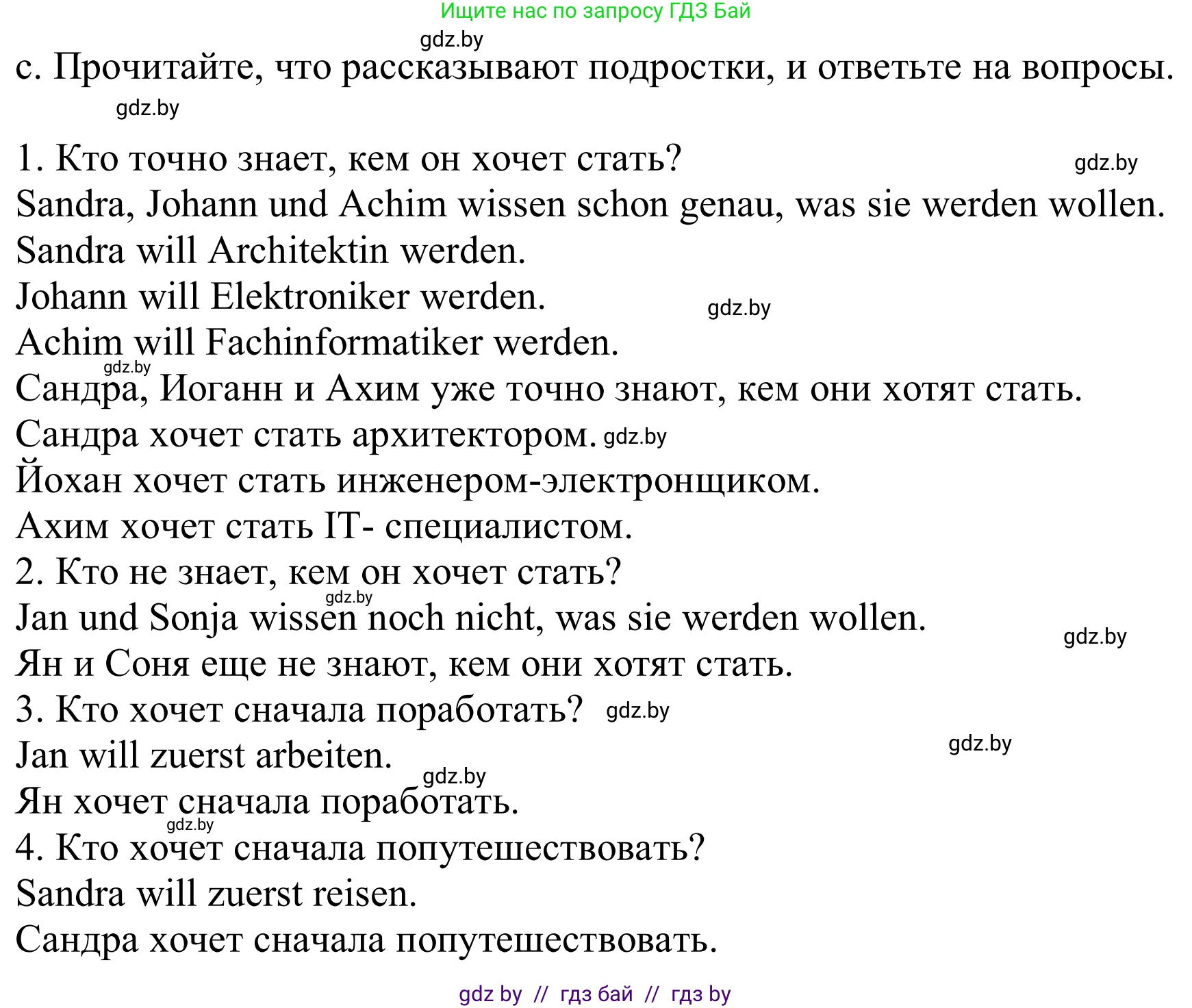Немецкий язык (Deutsch), 9 класс Учебник (Schülerbuch), авторы: Будько Антонина Филипповна (Budjko Antonina), Урбанович Инна Ювинальевна (Urbanowitsch Ina), издательство Вышэйшая школа, Минск, 2018, серого цвета, страница 25, номер 1c, Решение