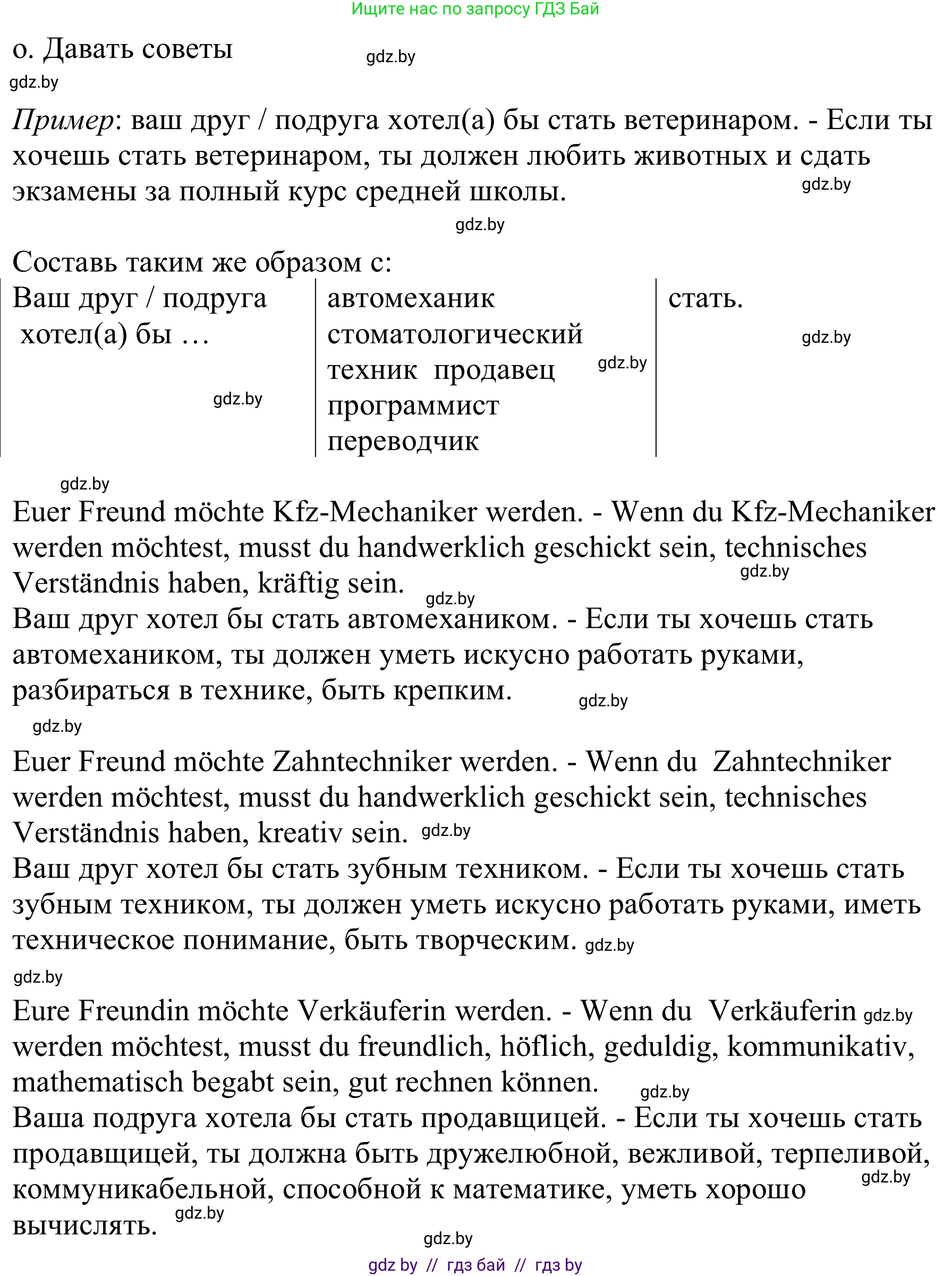 Немецкий язык (Deutsch), 9 класс Учебник (Schülerbuch), авторы: Будько Антонина Филипповна (Budjko Antonina), Урбанович Инна Ювинальевна (Urbanowitsch Ina), издательство Вышэйшая школа, Минск, 2018, серого цвета, страница 34, номер 3o, Решение