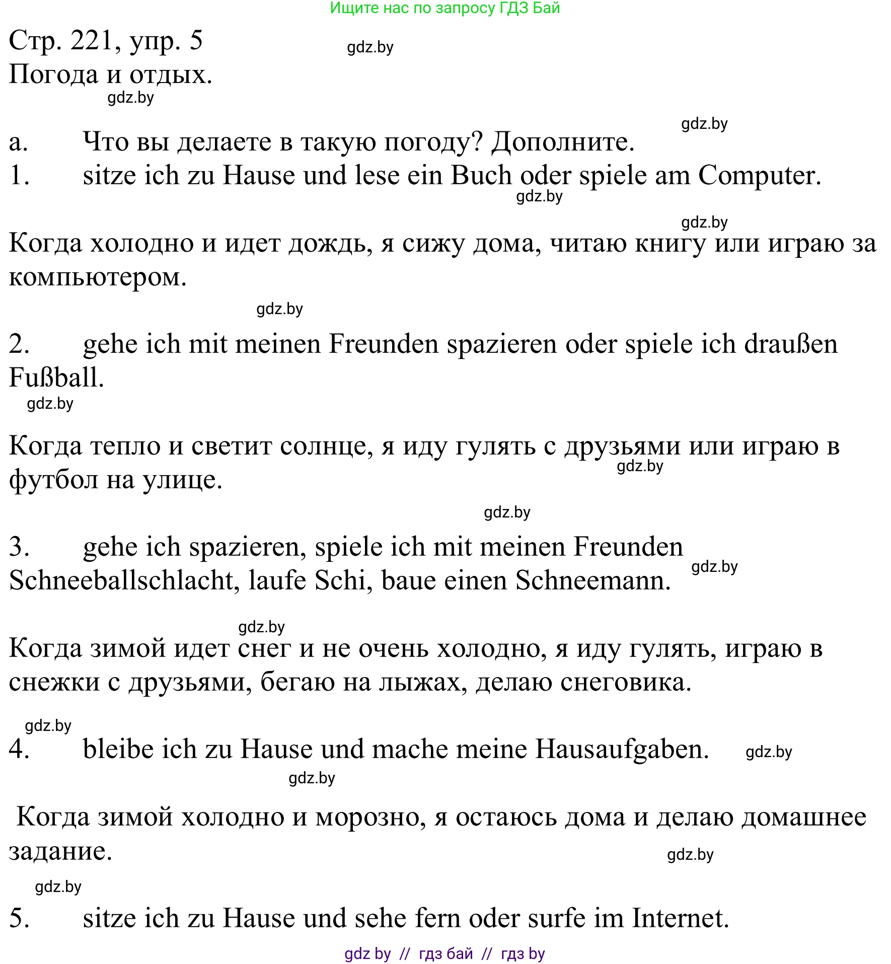 Немецкий язык (Deutsch), 9 класс Учебник (Schülerbuch), авторы: Будько Антонина Филипповна (Budjko Antonina), Урбанович Инна Ювинальевна (Urbanowitsch Ina), издательство Вышэйшая школа, Минск, 2018, серого цвета, страница 221, номер 5a, Решение
