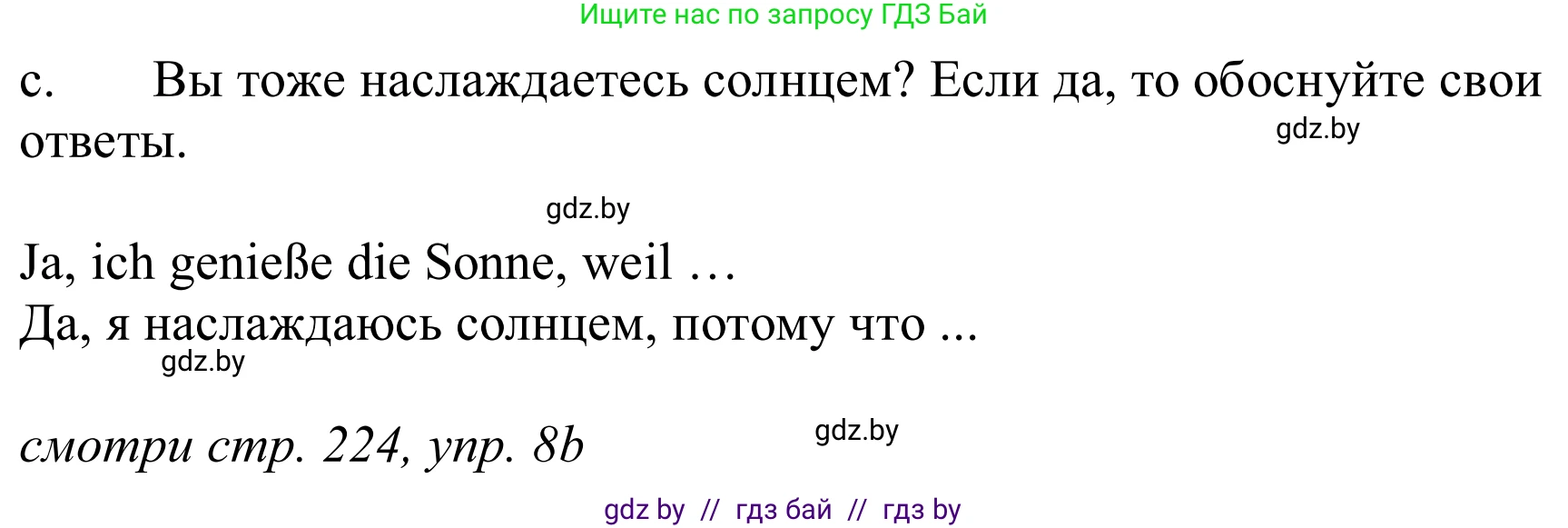 Немецкий язык (Deutsch), 9 класс Учебник (Schülerbuch), авторы: Будько Антонина Филипповна (Budjko Antonina), Урбанович Инна Ювинальевна (Urbanowitsch Ina), издательство Вышэйшая школа, Минск, 2018, серого цвета, страница 225, номер 8c, Решение