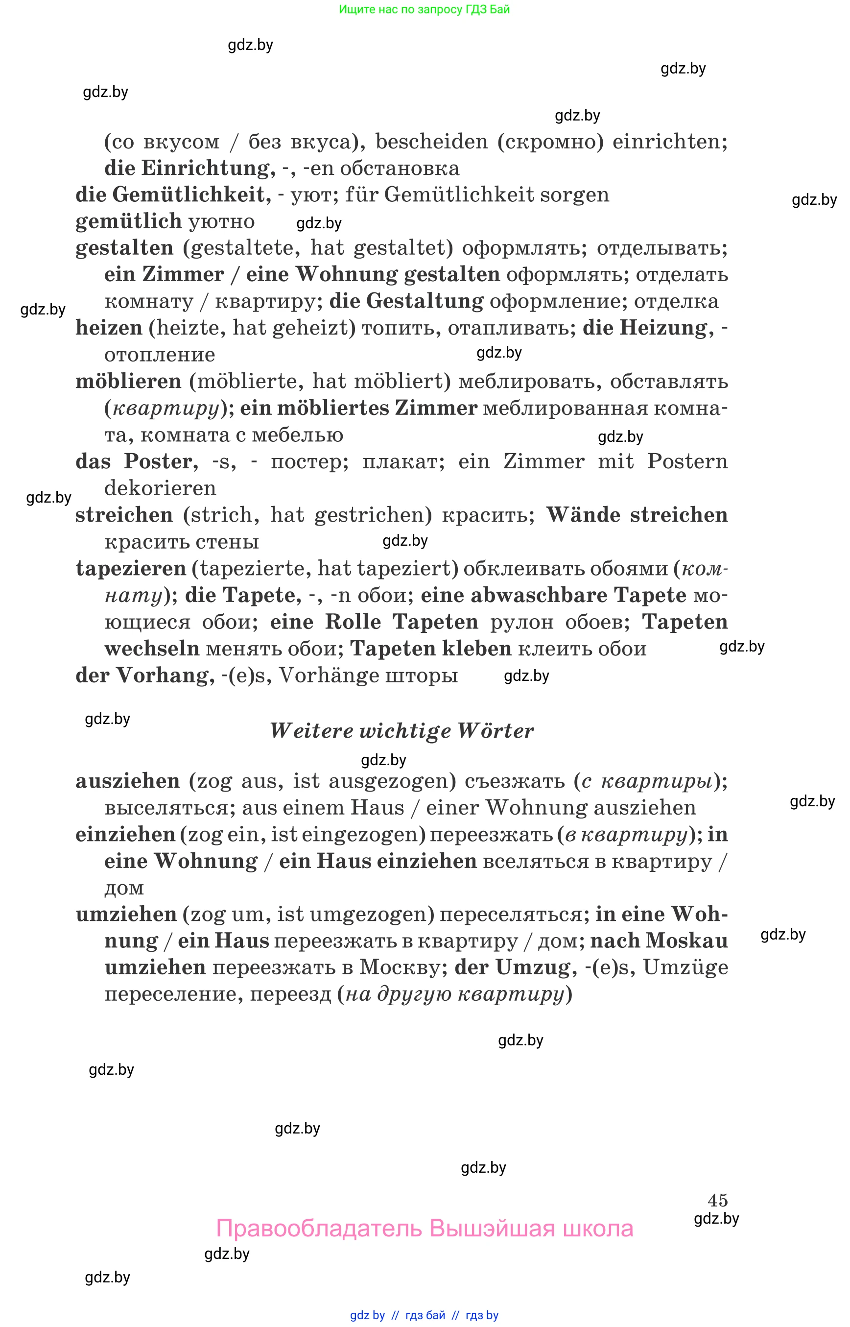 Немецкий язык (Deutsch), 10 класс Учебник (Schülerbuch), авторы: Будько Антонина Филипповна (Budjko Antonina), Урбанович Инна Ювинальевна (Urbanowitsch Ina), издательство Вышэйшая школа, Минск, 2018, оранжевого цвета, страница 45