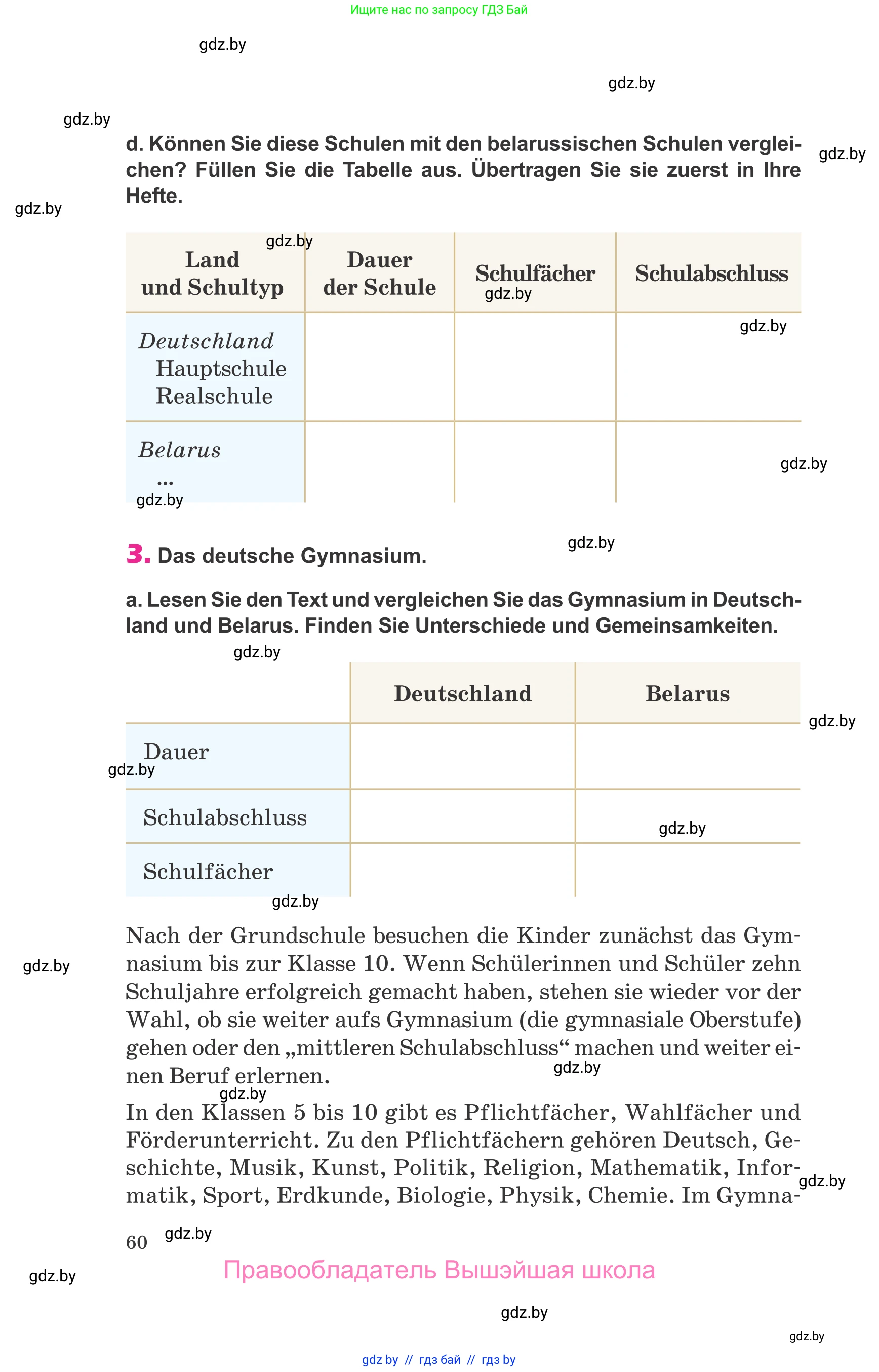 Немецкий язык (Deutsch), 10 класс Учебник (Schülerbuch), авторы: Будько Антонина Филипповна (Budjko Antonina), Урбанович Инна Ювинальевна (Urbanowitsch Ina), издательство Вышэйшая школа, Минск, 2018, оранжевого цвета, страница 60