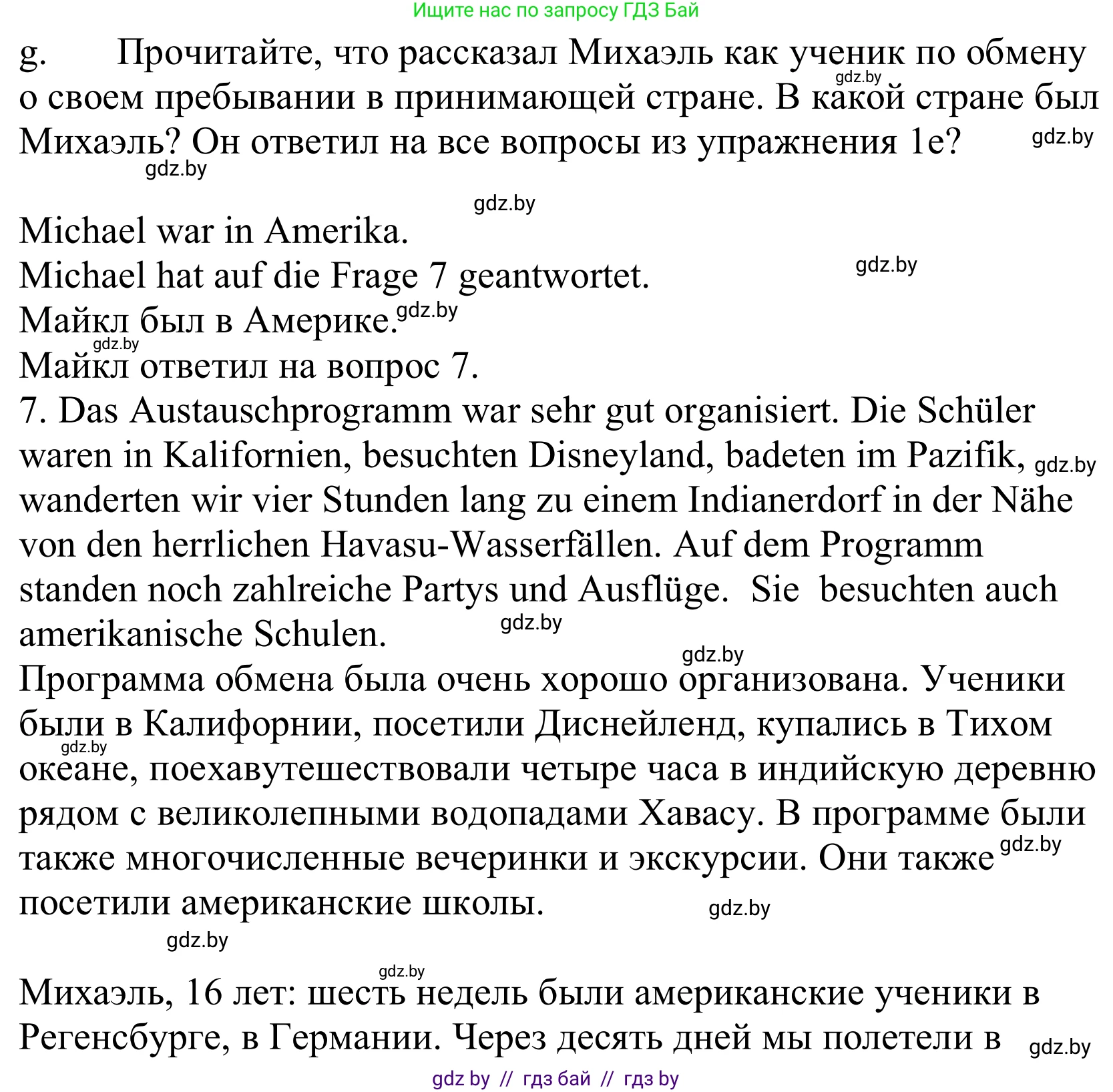 Немецкий язык (Deutsch), 10 класс Учебник (Schülerbuch), авторы: Будько Антонина Филипповна (Budjko Antonina), Урбанович Инна Ювинальевна (Urbanowitsch Ina), издательство Вышэйшая школа, Минск, 2018, оранжевого цвета, страница 80, номер 1g, Решение
