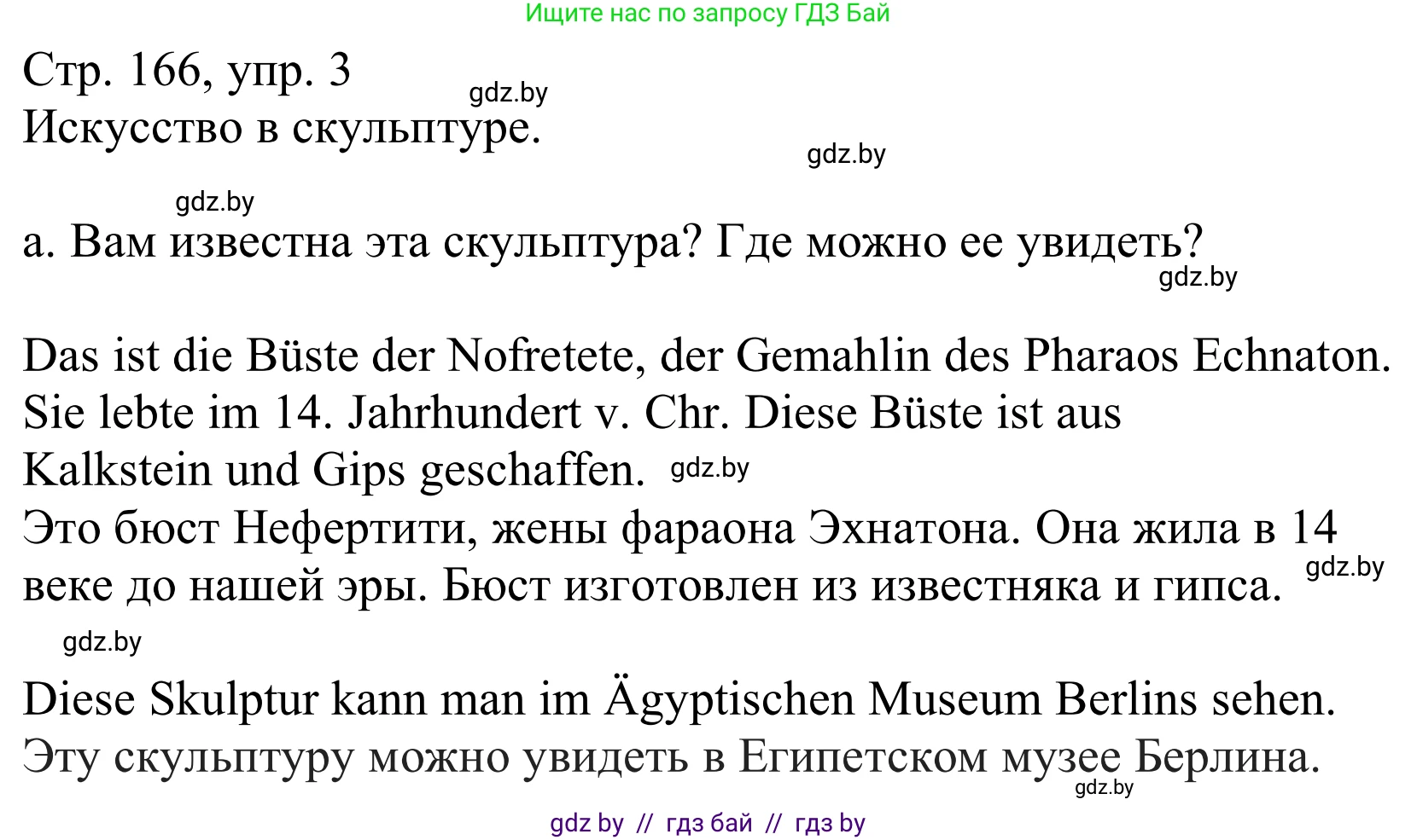 Немецкий язык (Deutsch), 10 класс Учебник (Schülerbuch), авторы: Будько Антонина Филипповна (Budjko Antonina), Урбанович Инна Ювинальевна (Urbanowitsch Ina), издательство Вышэйшая школа, Минск, 2018, оранжевого цвета, страница 166, номер 3a, Решение
