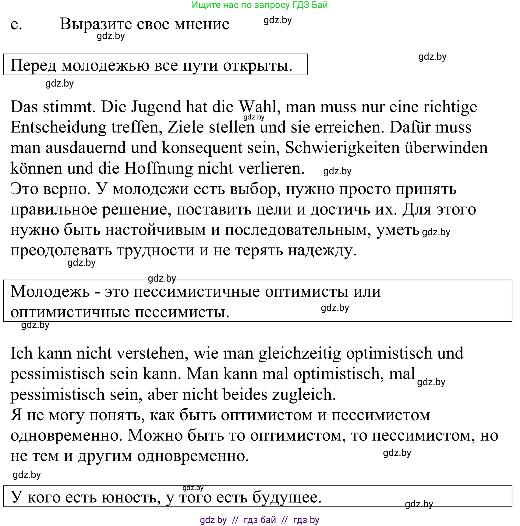 Немецкий язык (Deutsch), 10 класс Учебник (Schülerbuch), авторы: Будько Антонина Филипповна (Budjko Antonina), Урбанович Инна Ювинальевна (Urbanowitsch Ina), издательство Вышэйшая школа, Минск, 2018, оранжевого цвета, страница 196, номер 3e, Решение