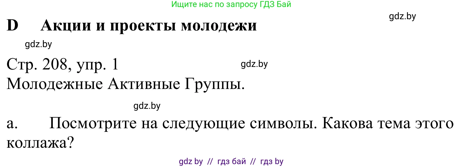 Немецкий язык (Deutsch), 10 класс Учебник (Schülerbuch), авторы: Будько Антонина Филипповна (Budjko Antonina), Урбанович Инна Ювинальевна (Urbanowitsch Ina), издательство Вышэйшая школа, Минск, 2018, оранжевого цвета, страница 208, номер 1a, Решение