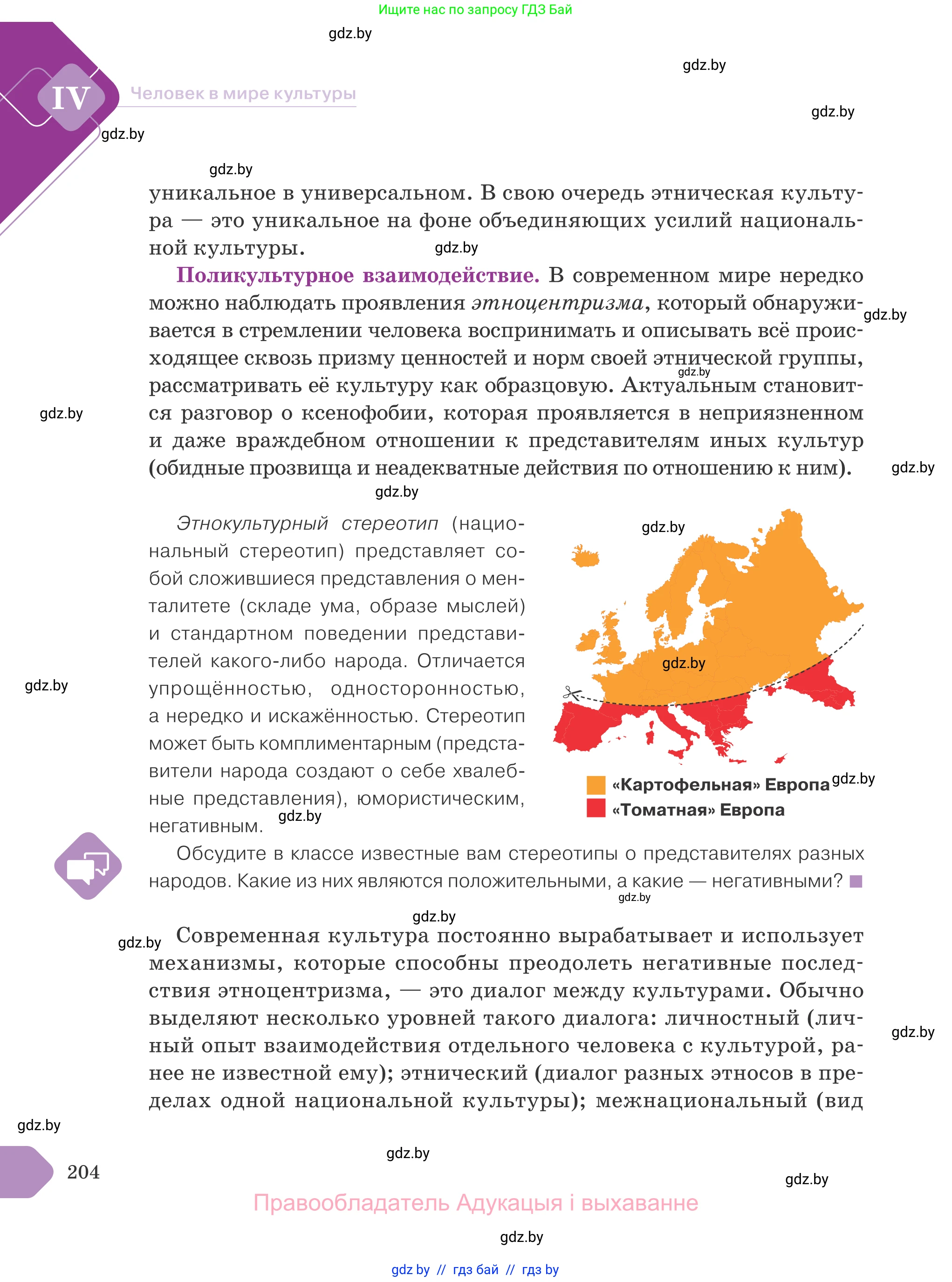 Обществоведение, 9 класс Учебник, авторы: Данилов Александр Николаевич, Полейко Елена Александровна, Кушнер Надежда Васильевна, Бернат Ирина Петровна, Белов А А, Кизима С А, Клецкова И М, Легчилин А А, Солодухо А С, Рубанов А В, издательство Адукацыя i выхаванне, Минск, 2019, жёлтого цвета, страница 204