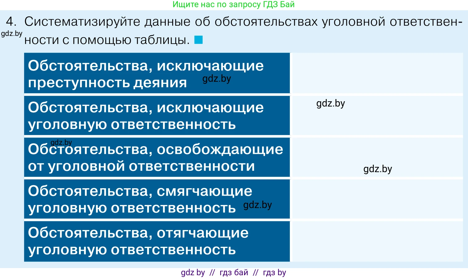 Обществоведение, 11 класс Учебник, авторы: Чуприс Ольга Ивановна, Балашенко Сергей Александрович, Денисюк Нина Павловна, Калинин С А, Киселёва Т М, Короткевич М П, Михалёва Т Н, Петоченко Т М, Побережная О Е, Подкопаев В В, Салей Е А, Шидловский А В, издательство Адукацыя i выхаванне, Минск, 2021, салатового цвета, страница 178, номер 4, Условие
