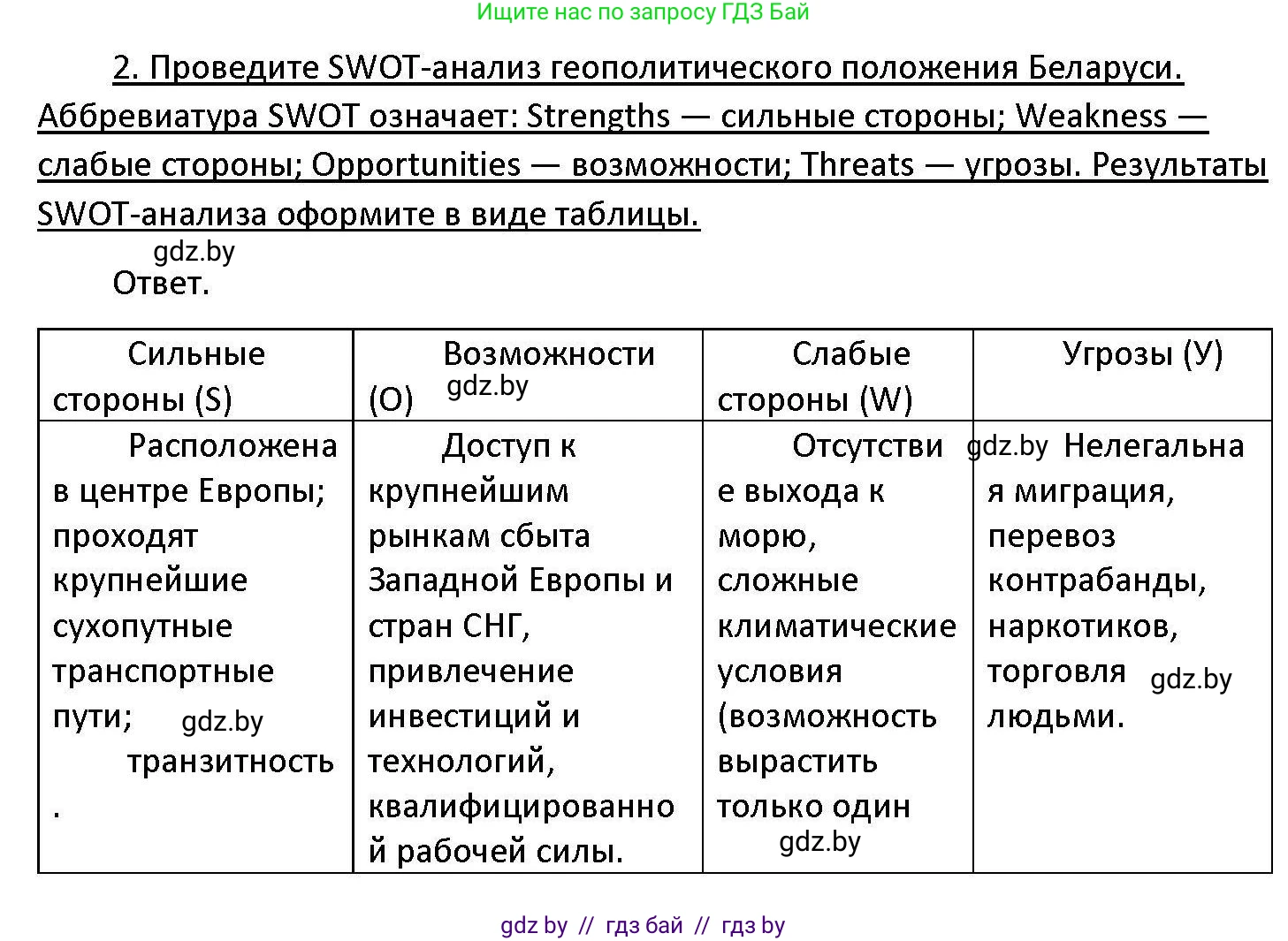 Обществоведение, 11 класс Учебник, авторы: Чуприс Ольга Ивановна, Балашенко Сергей Александрович, Денисюк Нина Павловна, Калинин С А, Киселёва Т М, Короткевич М П, Михалёва Т Н, Петоченко Т М, Побережная О Е, Подкопаев В В, Салей Е А, Шидловский А В, издательство Адукацыя i выхаванне, Минск, 2021, салатового цвета, страница 100, номер 2, Решение