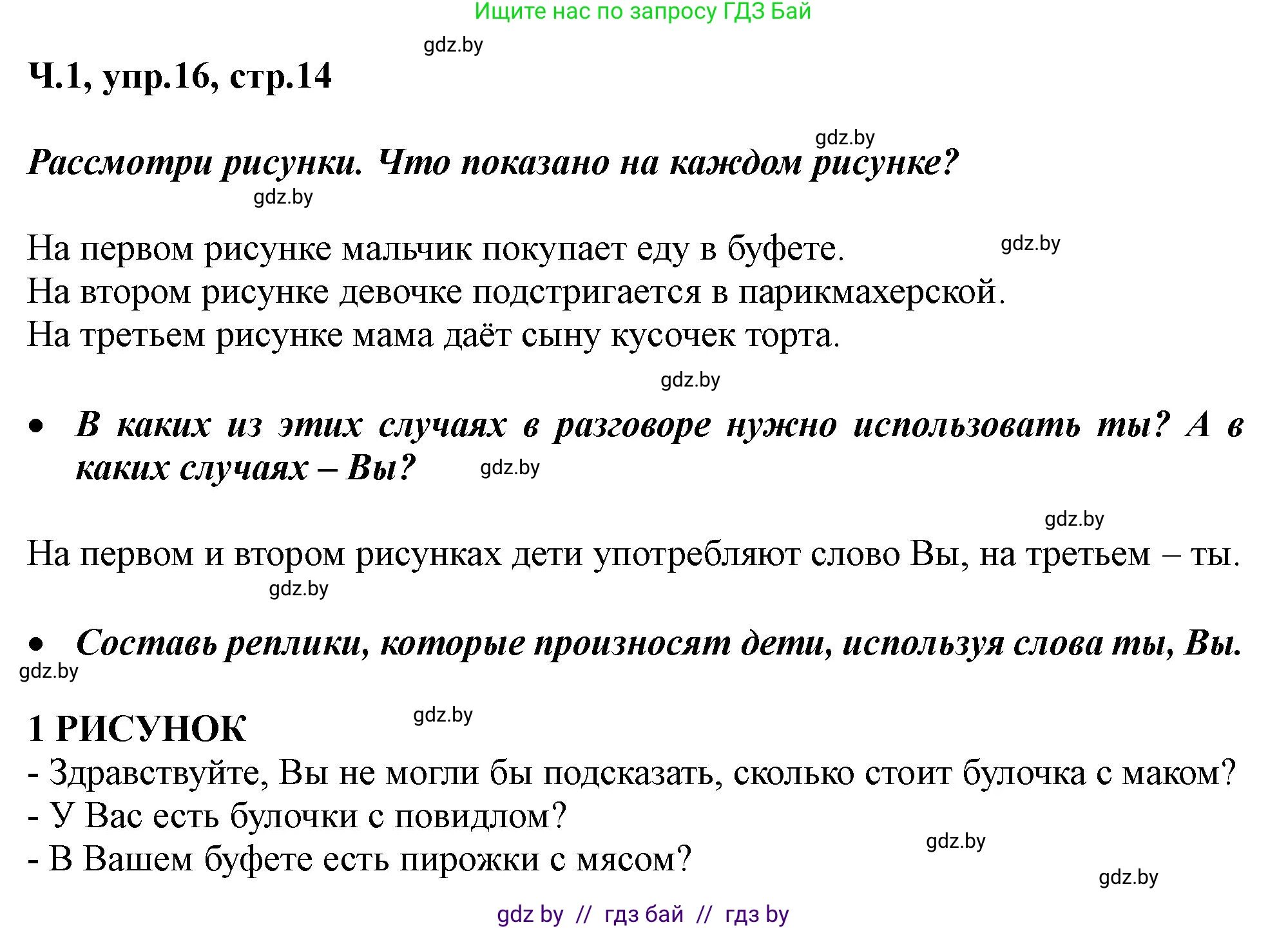 Русский язык, 2 класс Учебник, авторы: Гулецкая Елена Алексеевна, Федорович Галина Михайловна, издательство Национальный институт образования, Минск, 2022, коричневого цвета, Часть 1, страница 14, номер 16, Решение