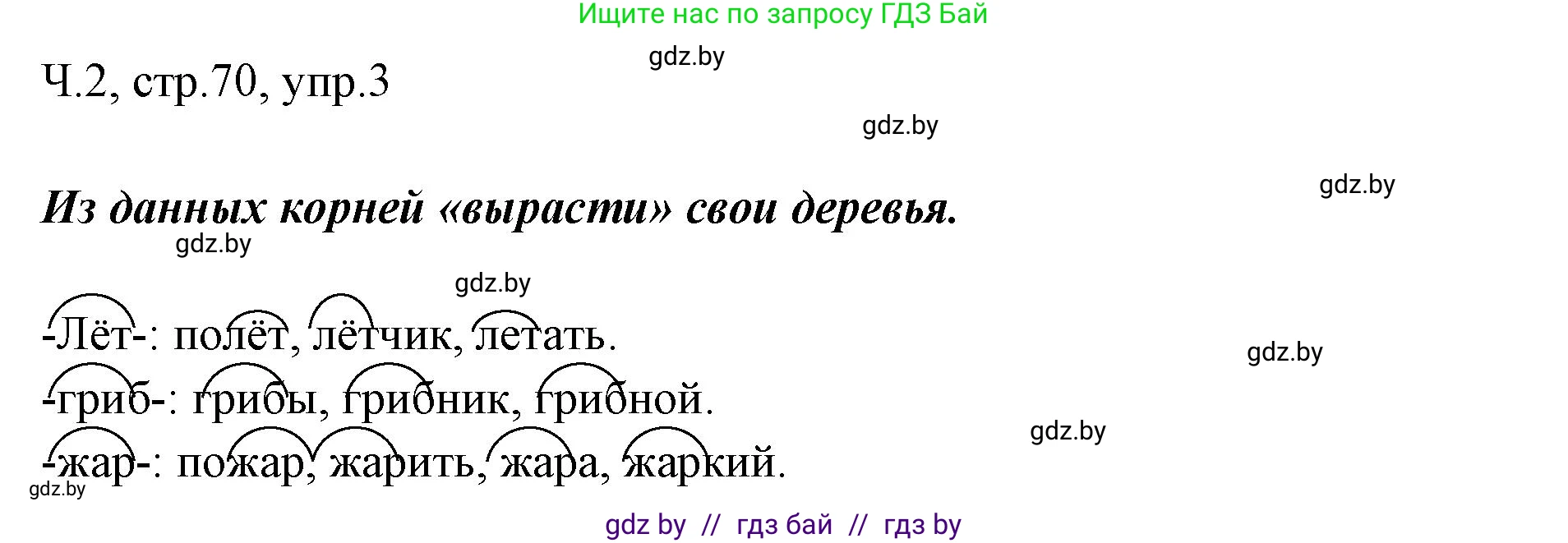 Русский язык, 2 класс Учебник, авторы: Гулецкая Елена Алексеевна, Федорович Галина Михайловна, издательство Национальный институт образования, Минск, 2022, коричневого цвета, Часть 2, страница 70, номер 3, Решение