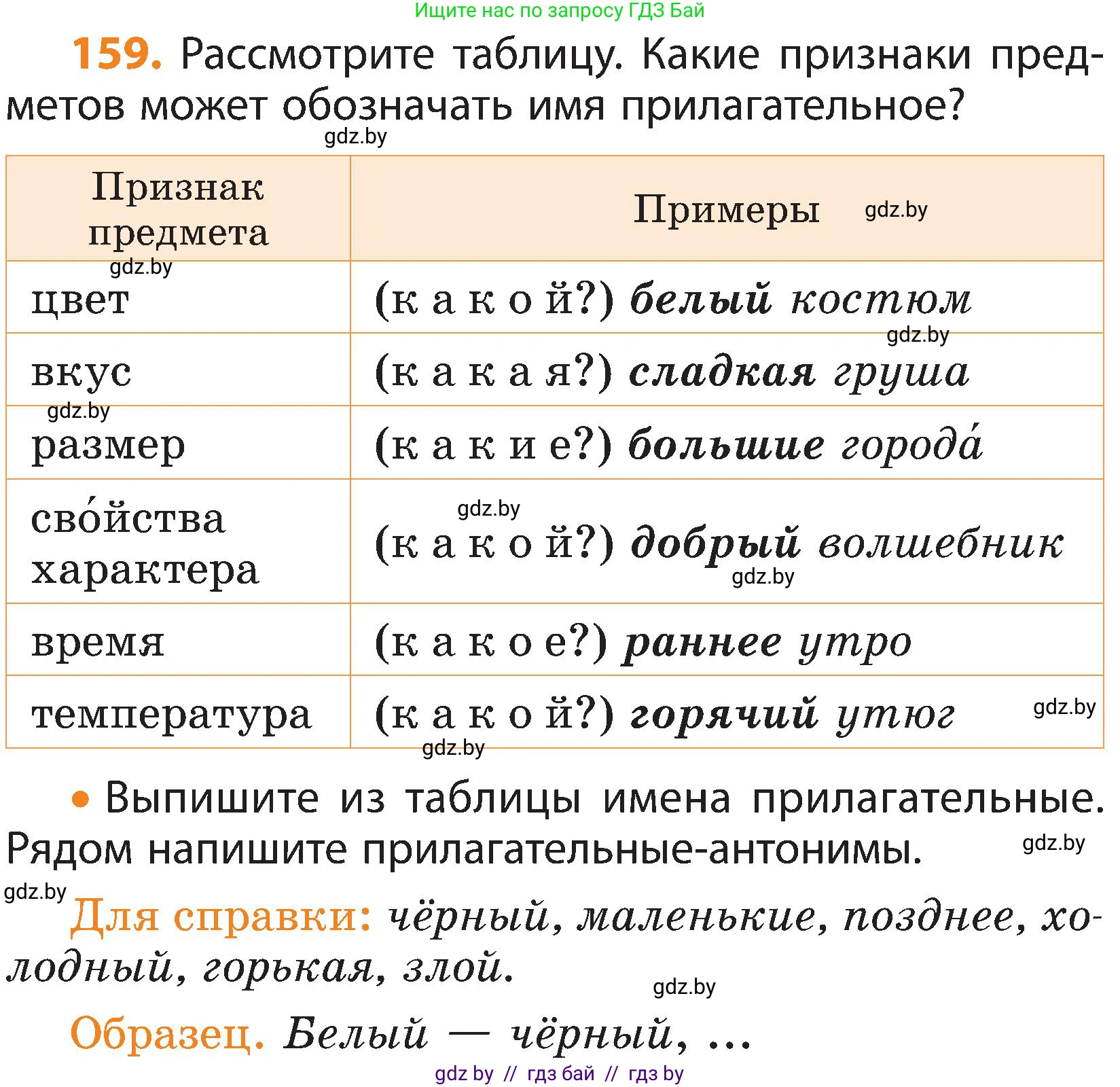 Русский язык, 3 класс Учебник, авторы: Антипова Маргарита Борисовна, Верниковская Алла Викторовна, Грабчикова Елена Самарьевна, издательство Национальный институт образования, Минск, 2023, Часть 2, страница 90, номер 159, Условие