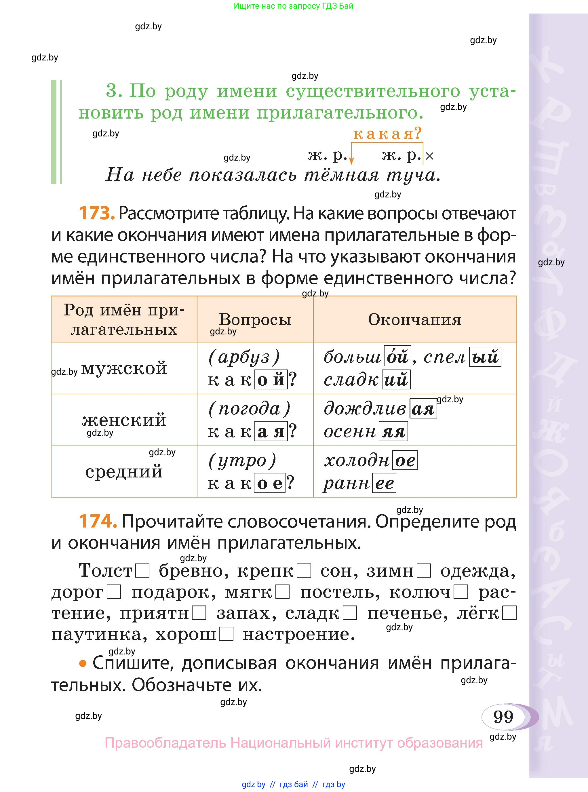 Русский язык, 3 класс Учебник, авторы: Антипова Маргарита Борисовна, Верниковская Алла Викторовна, Грабчикова Елена Самарьевна, издательство Национальный институт образования, Минск, 2023, Часть 2, страница 57, номер 99, Условие