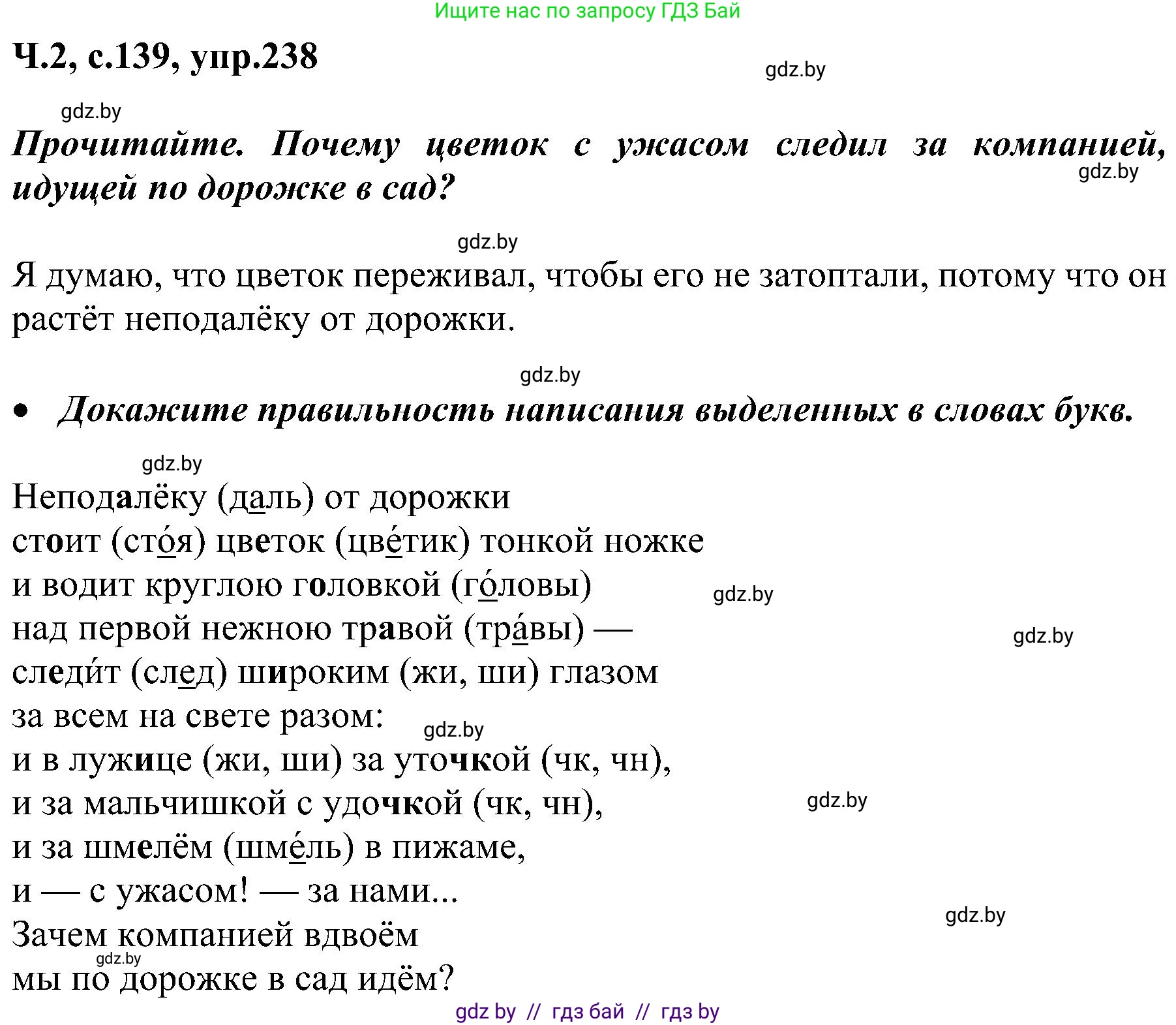Русский язык, 3 класс Учебник, авторы: Антипова Маргарита Борисовна, Верниковская Алла Викторовна, Грабчикова Елена Самарьевна, издательство Национальный институт образования, Минск, 2023, Часть 2, страница 139, номер 238, Решение