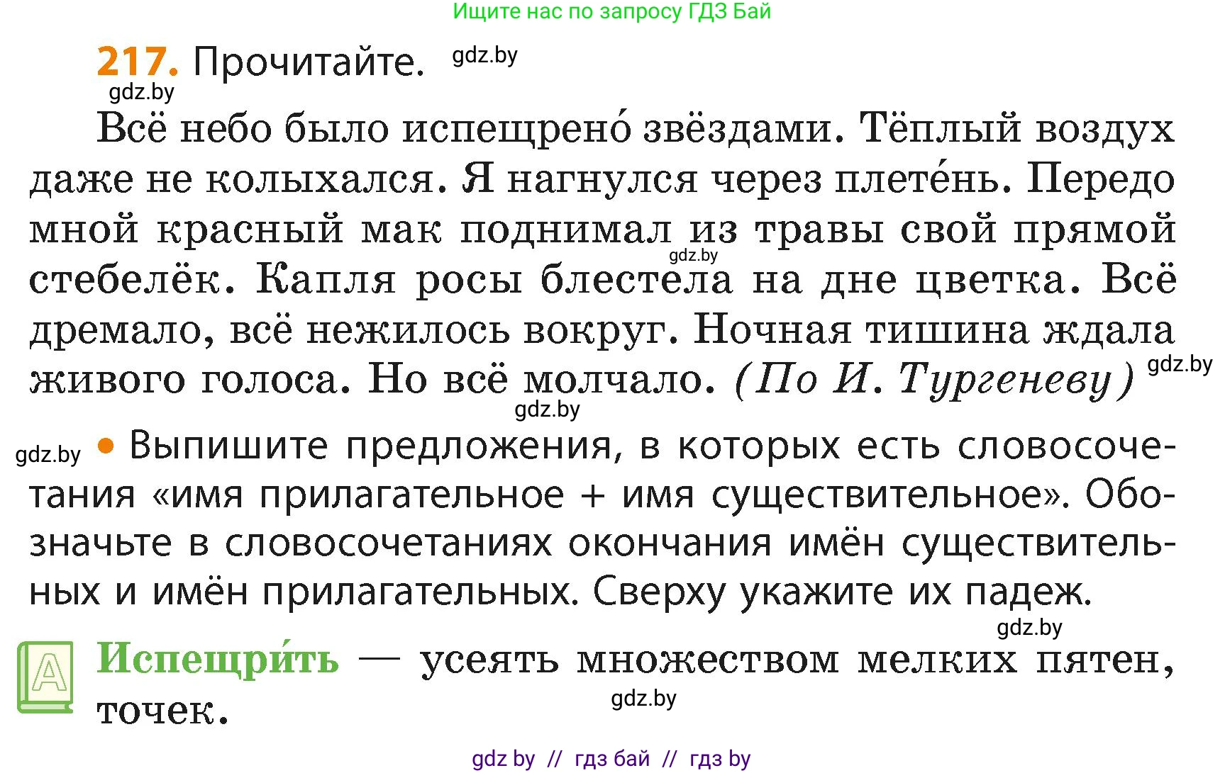 Русский язык, 4 класс Учебник, авторы: Антипова Маргарита Борисовна, Верниковская Алла Викторовна, Грабчикова Елена Самарьевна, издательство Академия образования, Минск, 2024, оранжевого цвета, Часть 2, страница 134, номер 217, Условие