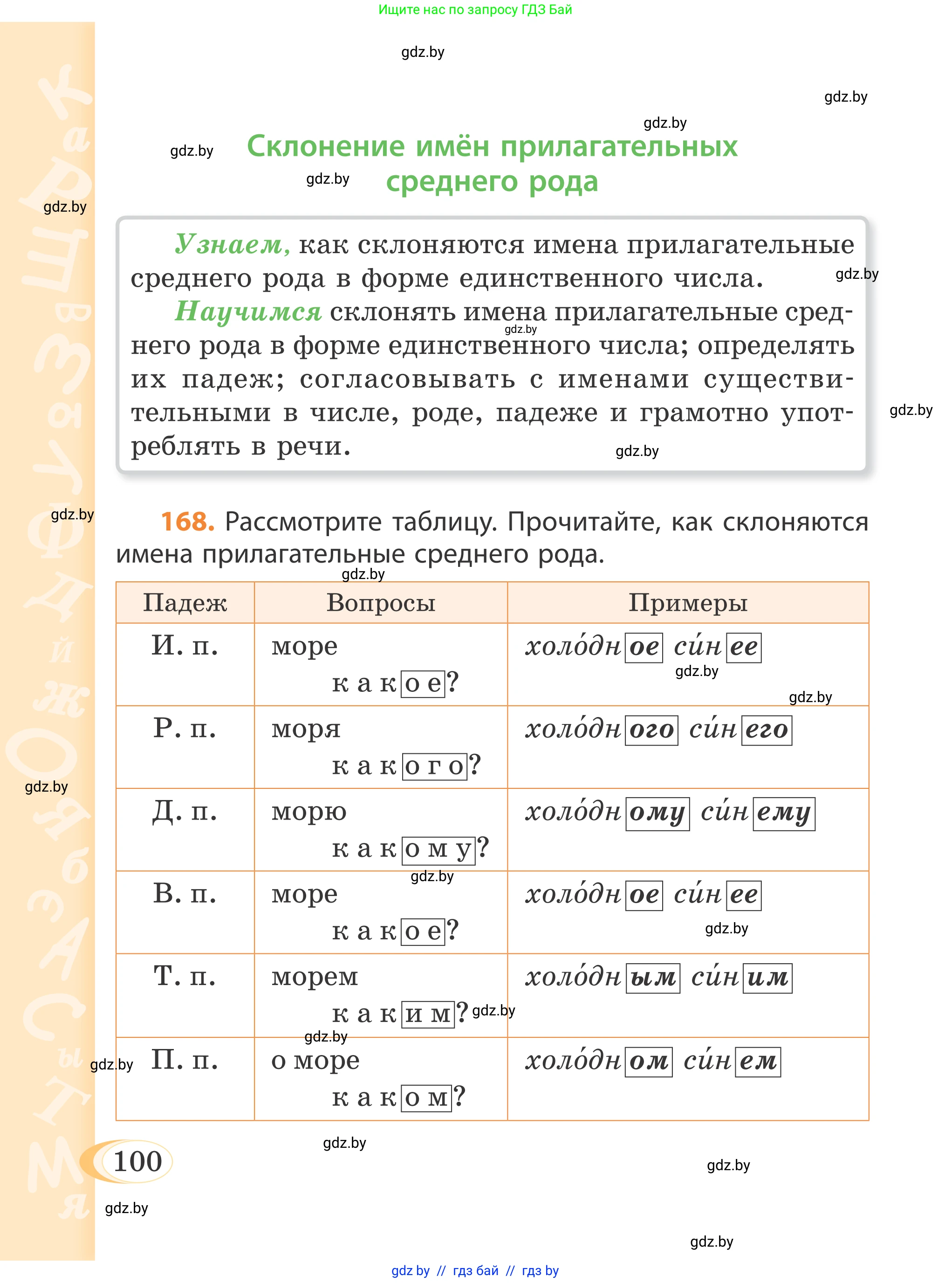 Русский язык, 4 класс Учебник, авторы: Антипова Маргарита Борисовна, Верниковская Алла Викторовна, Грабчикова Елена Самарьевна, издательство Академия образования, Минск, 2024, оранжевого цвета, Часть 1, страница 57, номер 100, Условие