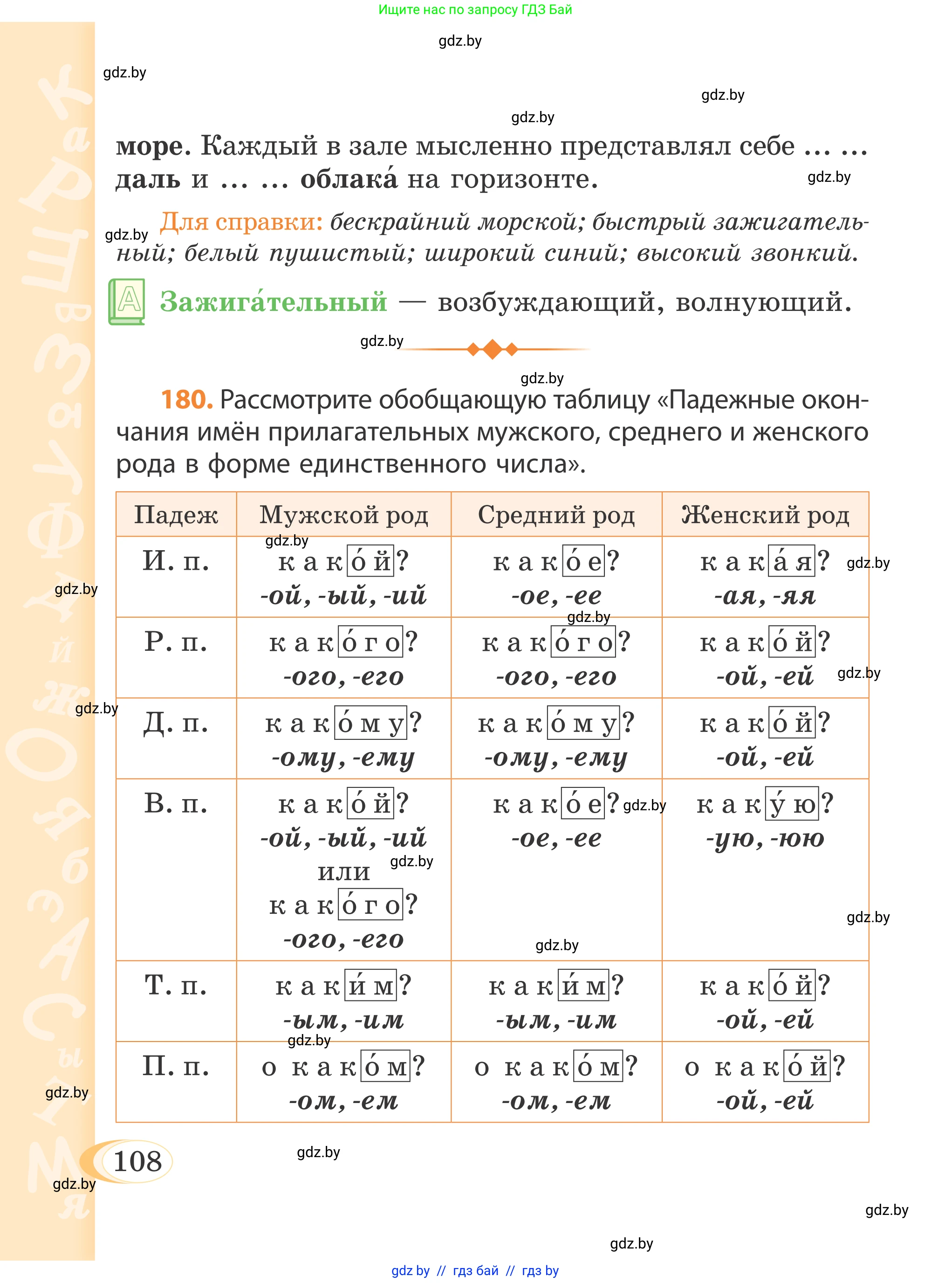 Русский язык, 4 класс Учебник, авторы: Антипова Маргарита Борисовна, Верниковская Алла Викторовна, Грабчикова Елена Самарьевна, издательство Академия образования, Минск, 2024, оранжевого цвета, Часть 1, страница 61, номер 108, Условие