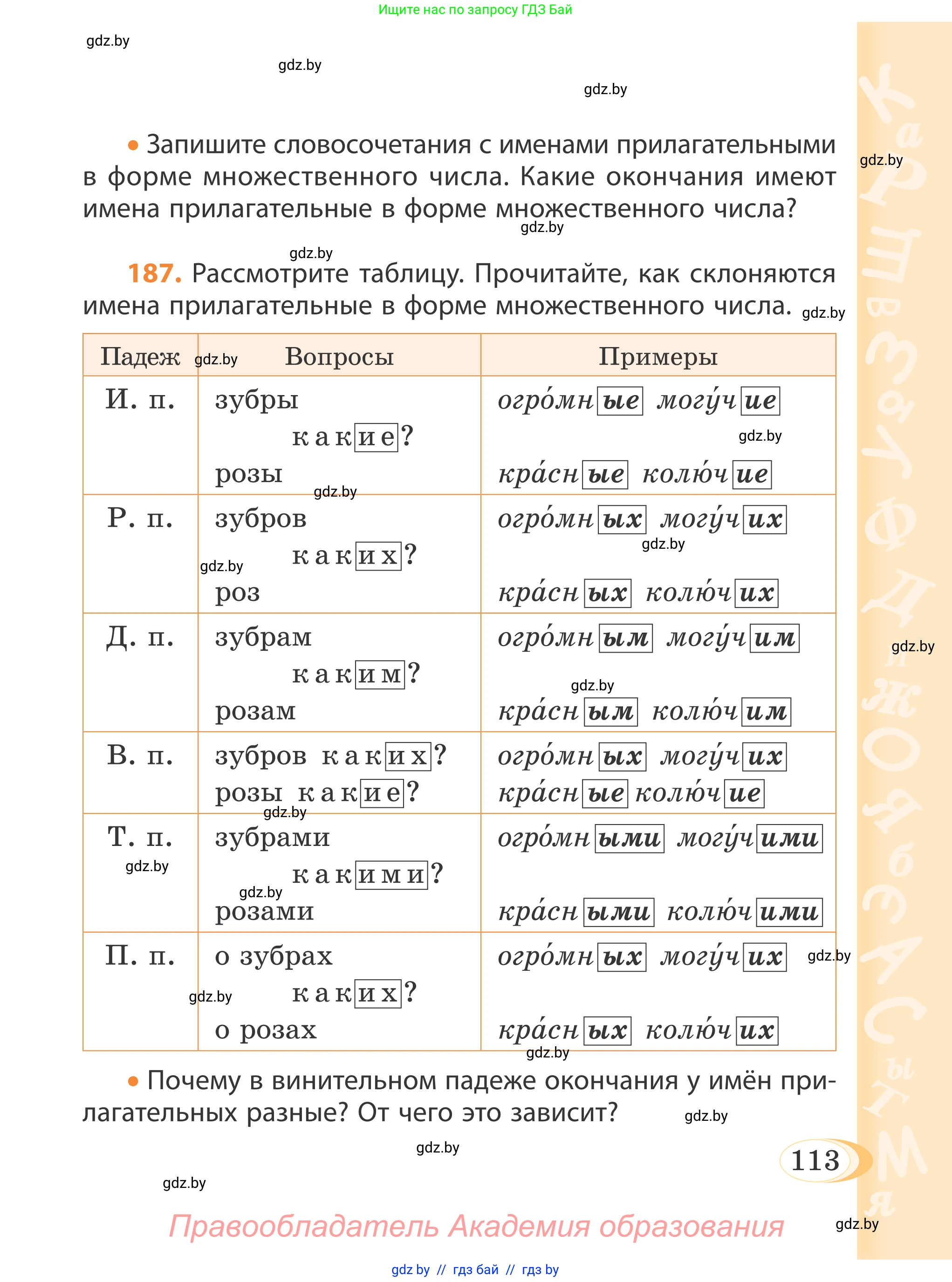 Русский язык, 4 класс Учебник, авторы: Антипова Маргарита Борисовна, Верниковская Алла Викторовна, Грабчикова Елена Самарьевна, издательство Академия образования, Минск, 2024, оранжевого цвета, Часть 1, страница 64, номер 113, Условие