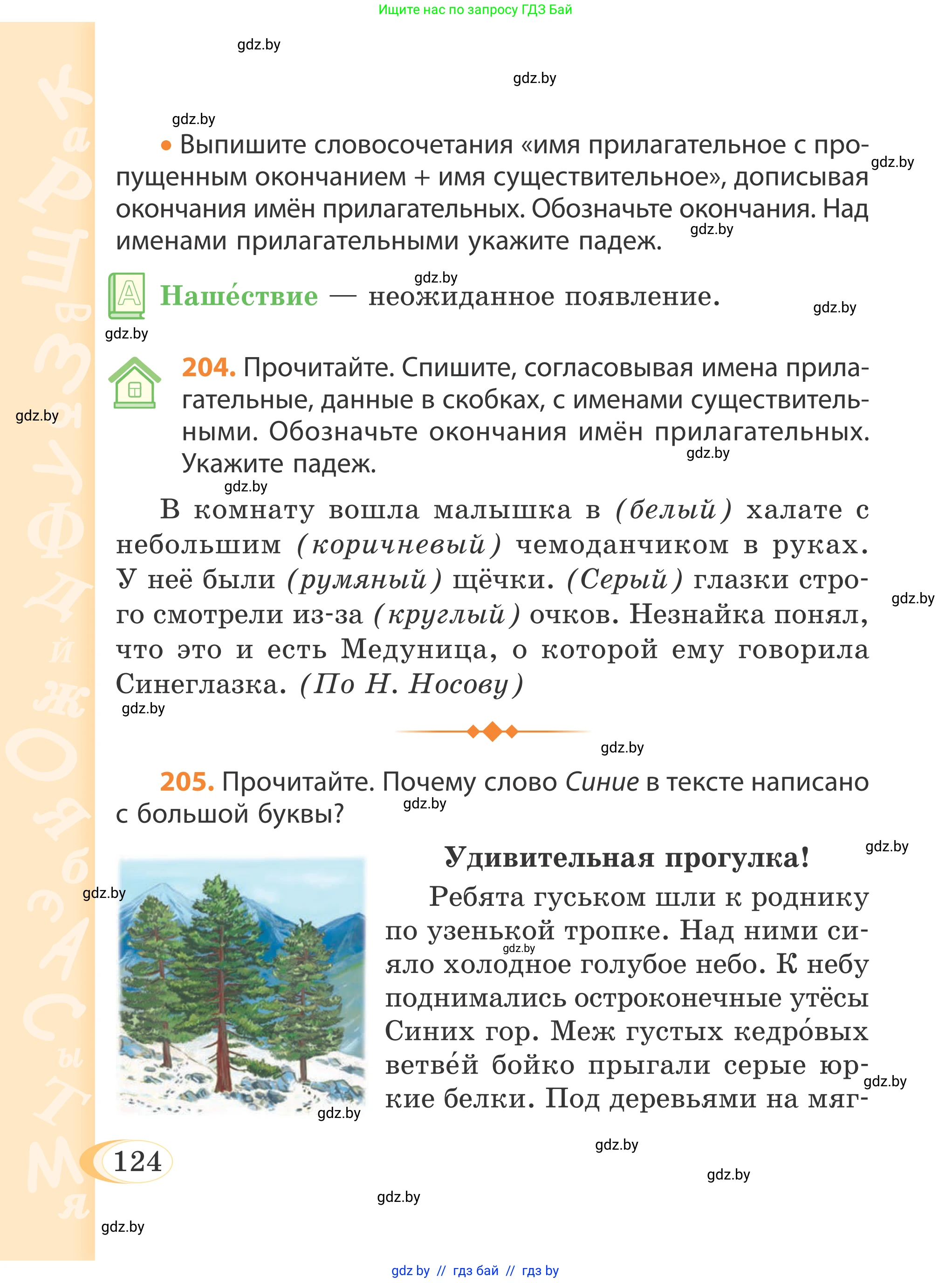 Русский язык, 4 класс Учебник, авторы: Антипова Маргарита Борисовна, Верниковская Алла Викторовна, Грабчикова Елена Самарьевна, издательство Академия образования, Минск, 2024, оранжевого цвета, Часть 1, страница 70, номер 124, Условие