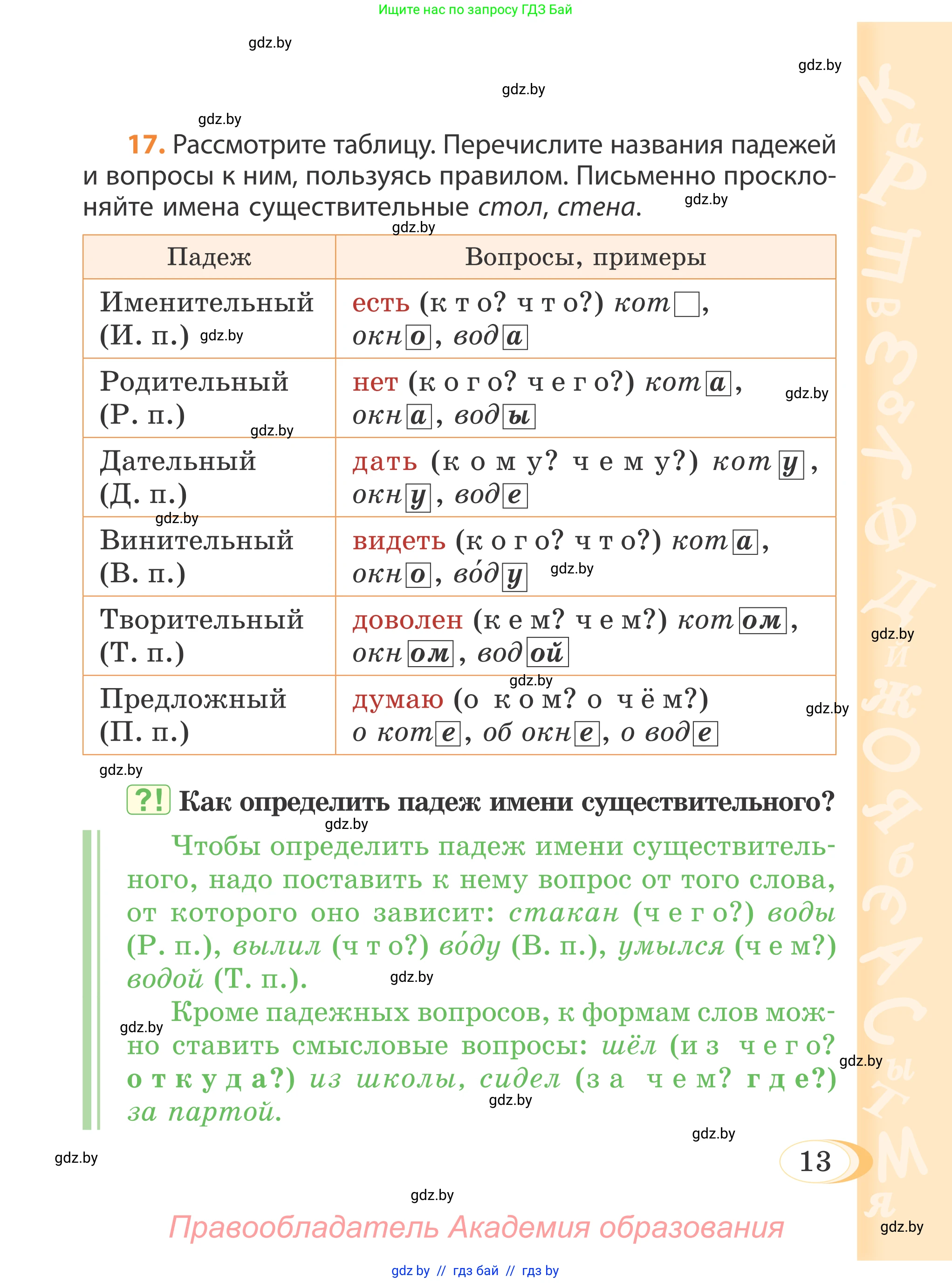 Русский язык, 4 класс Учебник, авторы: Антипова Маргарита Борисовна, Верниковская Алла Викторовна, Грабчикова Елена Самарьевна, издательство Академия образования, Минск, 2024, оранжевого цвета, Часть 1, страница 10, номер 13, Условие