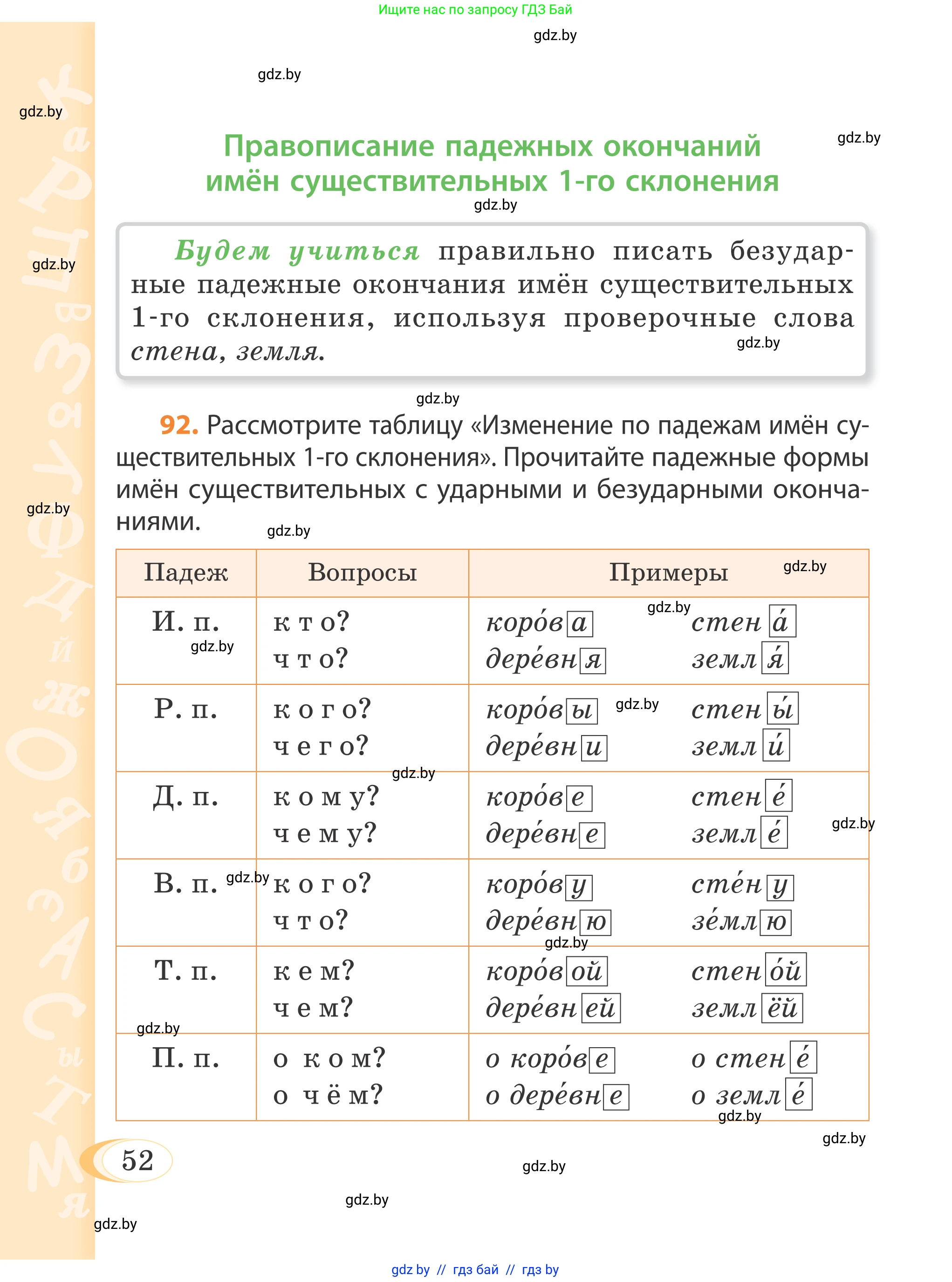 Русский язык, 4 класс Учебник, авторы: Антипова Маргарита Борисовна, Верниковская Алла Викторовна, Грабчикова Елена Самарьевна, издательство Академия образования, Минск, 2024, оранжевого цвета, Часть 1, страница 32, номер 52, Условие