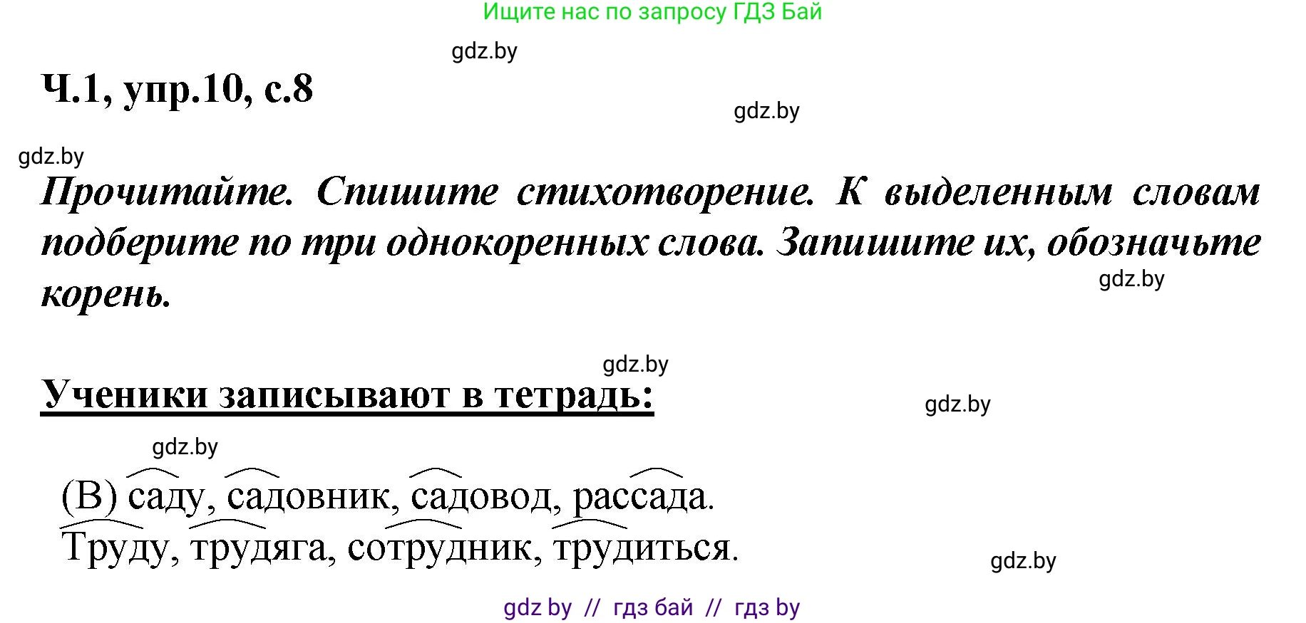Русский язык, 4 класс Учебник, авторы: Антипова Маргарита Борисовна, Верниковская Алла Викторовна, Грабчикова Елена Самарьевна, издательство Академия образования, Минск, 2024, оранжевого цвета, Часть 1, страница 8, номер 10, Решение