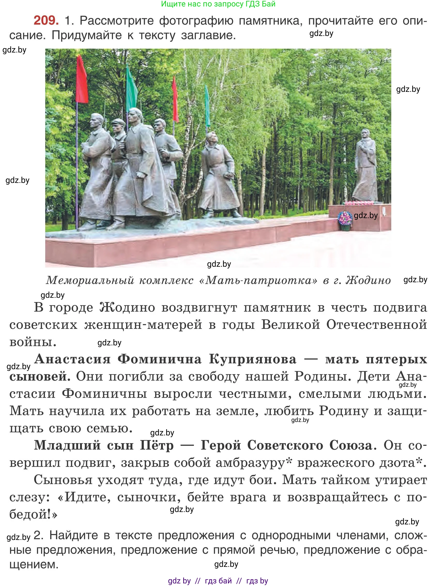 Русский язык, 5 класс Учебник, авторы: Мурина Лариса Александровна, Игнатович Татьяна Владимировна, Жадейко Жанна Фёдоровна, издательство Академия образования, Минск, 2025, голубого цвета, Часть 1, страница 118, номер 209, Условие