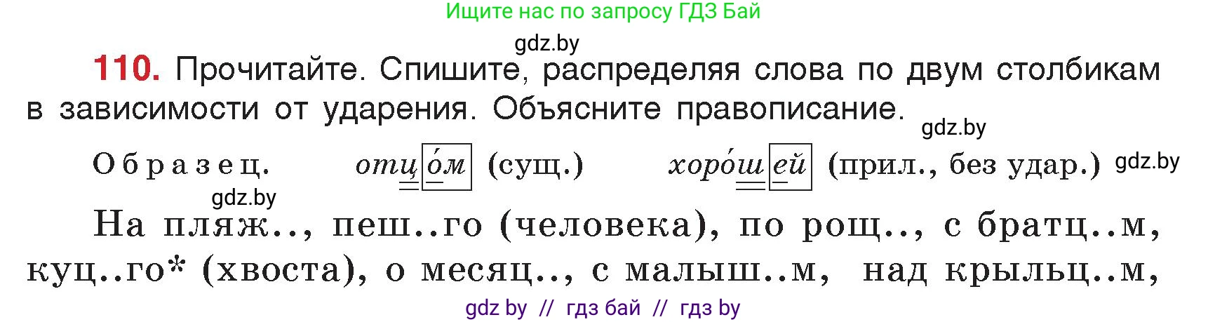 Русский язык, 5 класс Учебник, авторы: Мурина Лариса Александровна, Игнатович Татьяна Владимировна, Жадейко Жанна Фёдоровна, издательство Академия образования, Минск, 2025, голубого цвета, Часть 2, страница 59, номер 110, Условие