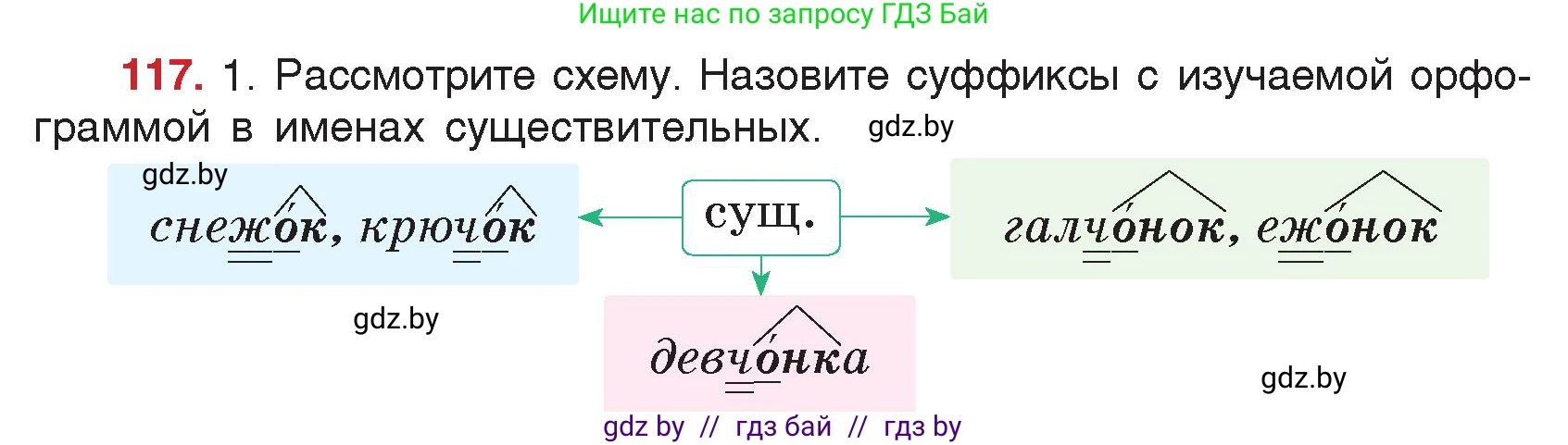 Русский язык, 5 класс Учебник, авторы: Мурина Лариса Александровна, Игнатович Татьяна Владимировна, Жадейко Жанна Фёдоровна, издательство Академия образования, Минск, 2025, голубого цвета, Часть 2, страница 62, номер 117, Условие