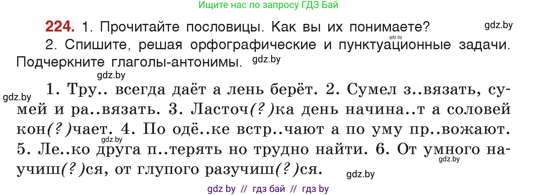Русский язык, 5 класс Учебник, авторы: Мурина Лариса Александровна, Игнатович Татьяна Владимировна, Жадейко Жанна Фёдоровна, издательство Академия образования, Минск, 2025, голубого цвета, Часть 2, страница 111, номер 224, Условие