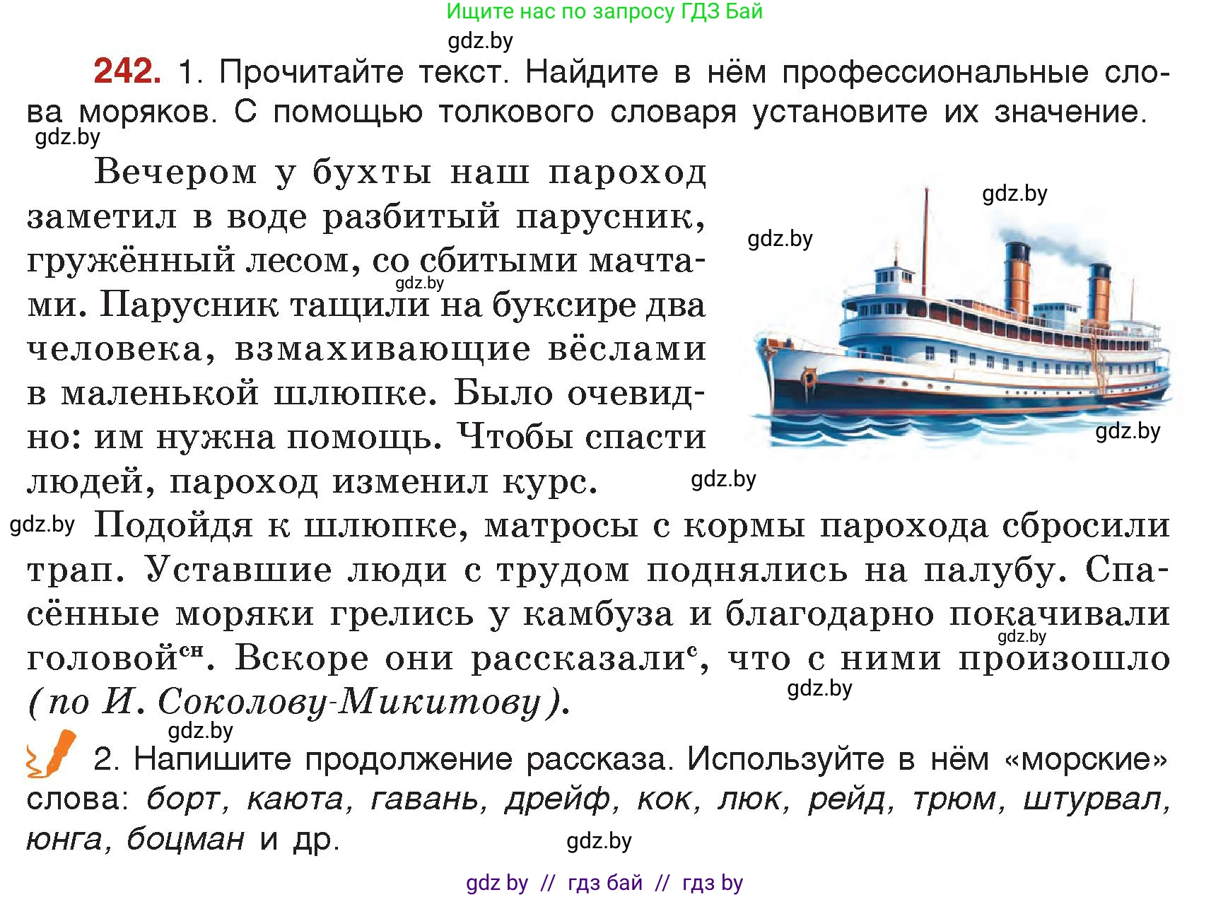 Русский язык, 5 класс Учебник, авторы: Мурина Лариса Александровна, Игнатович Татьяна Владимировна, Жадейко Жанна Фёдоровна, издательство Академия образования, Минск, 2025, голубого цвета, Часть 2, страница 119, номер 242, Условие