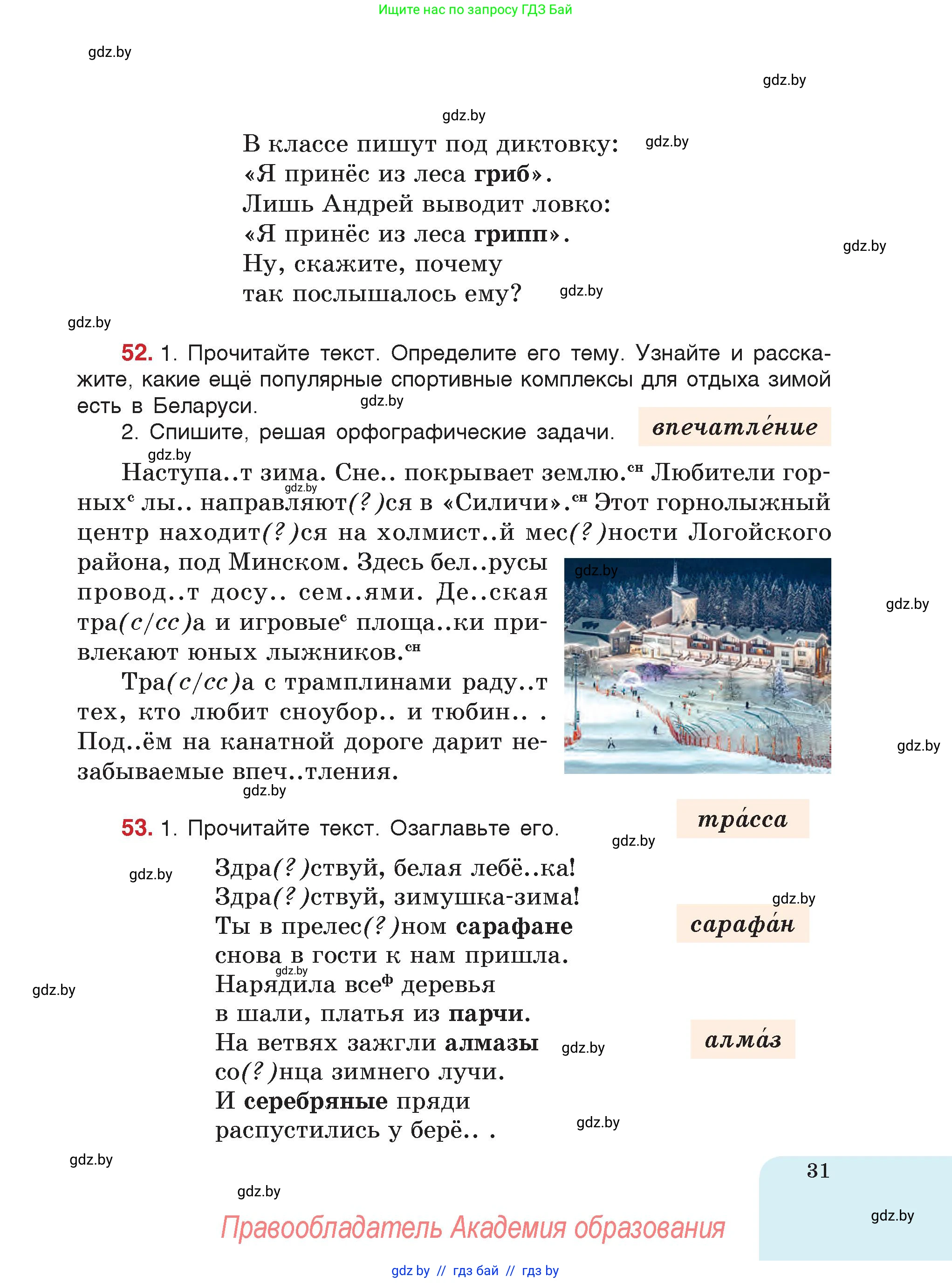 Русский язык, 5 класс Учебник, авторы: Мурина Лариса Александровна, Игнатович Татьяна Владимировна, Жадейко Жанна Фёдоровна, издательство Академия образования, Минск, 2025, голубого цвета, страница 31