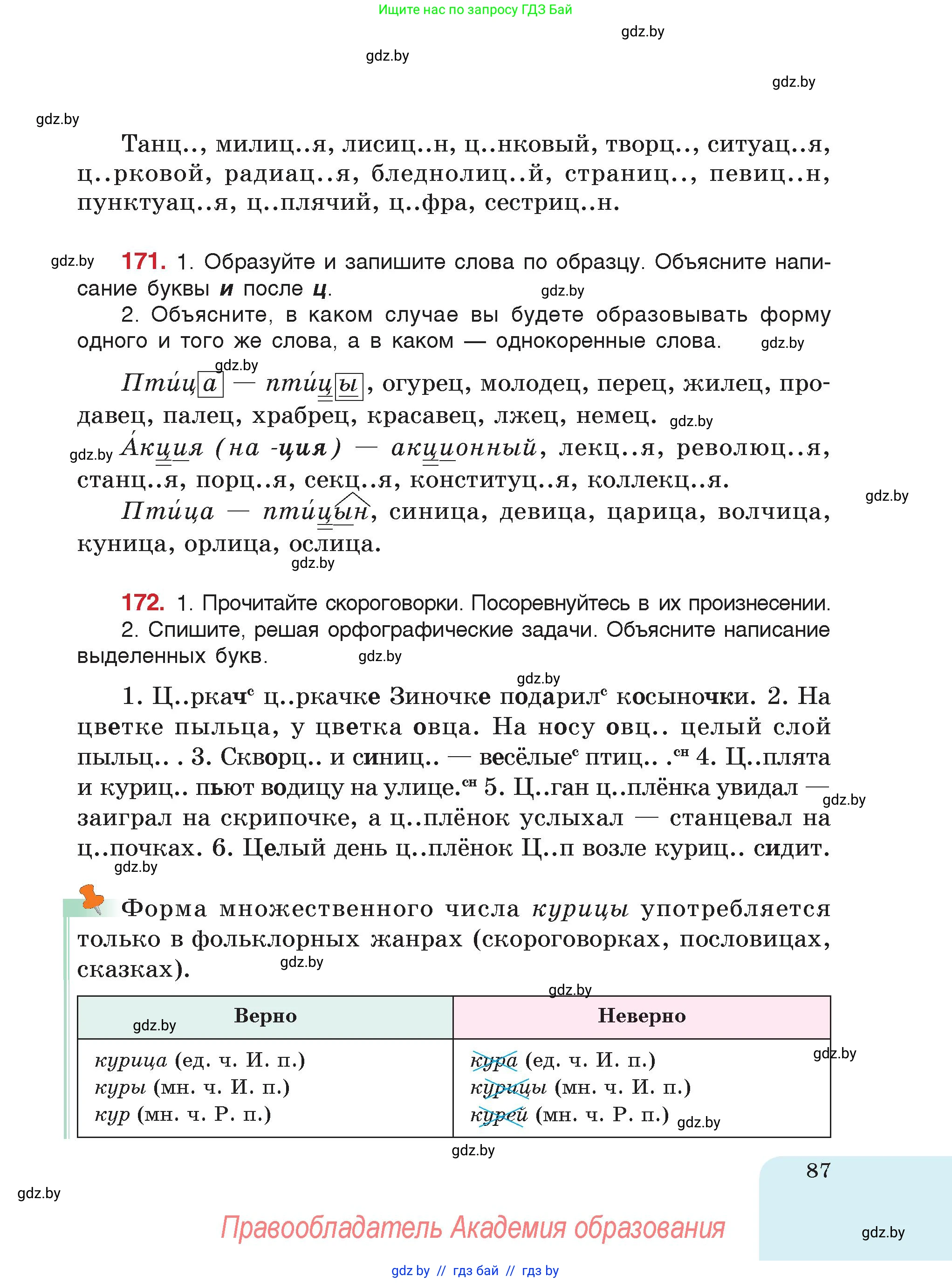 Русский язык, 5 класс Учебник, авторы: Мурина Лариса Александровна, Игнатович Татьяна Владимировна, Жадейко Жанна Фёдоровна, издательство Академия образования, Минск, 2025, голубого цвета, страница 87