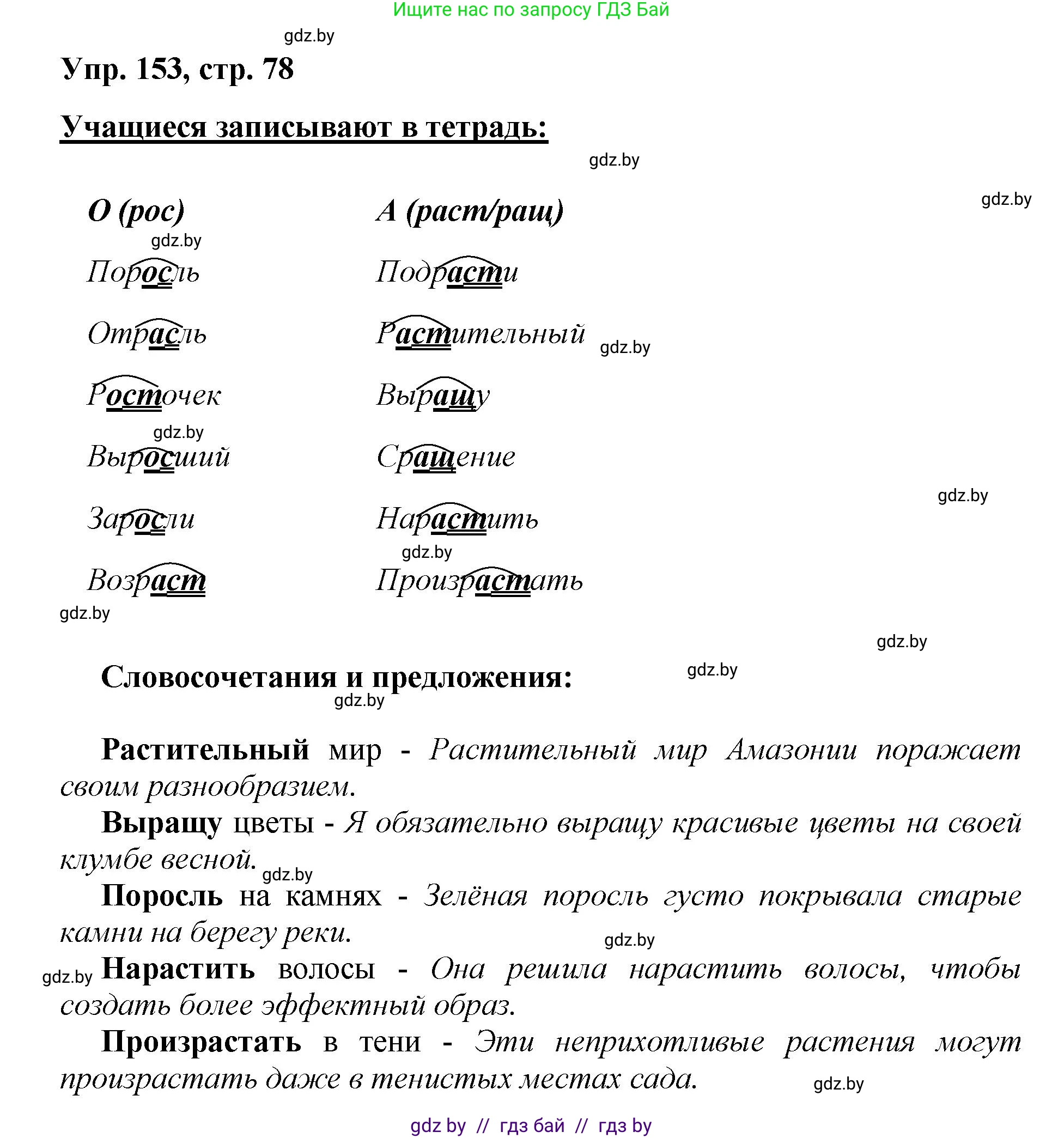 Русский язык, 5 класс Учебник, авторы: Мурина Лариса Александровна, Игнатович Татьяна Владимировна, Жадейко Жанна Фёдоровна, издательство Академия образования, Минск, 2025, голубого цвета, Часть 2, страница 78, номер 153, Решение