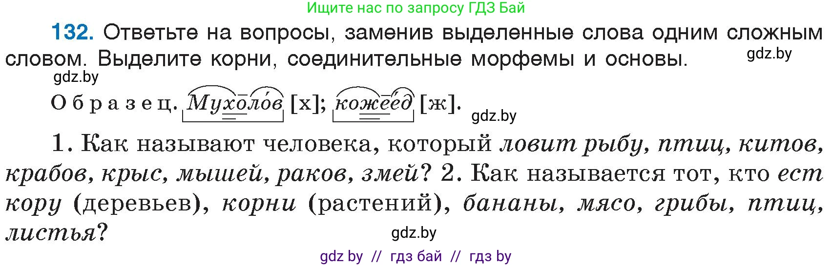 Русский язык, 6 класс Учебник, авторы: Мурина Лариса Александровна, Игнатович Татьяна Владимировна, Жадейко Жанна Фёдоровна, издательство Национальный институт образования, Минск, 2020, страница 65, номер 132, Условие