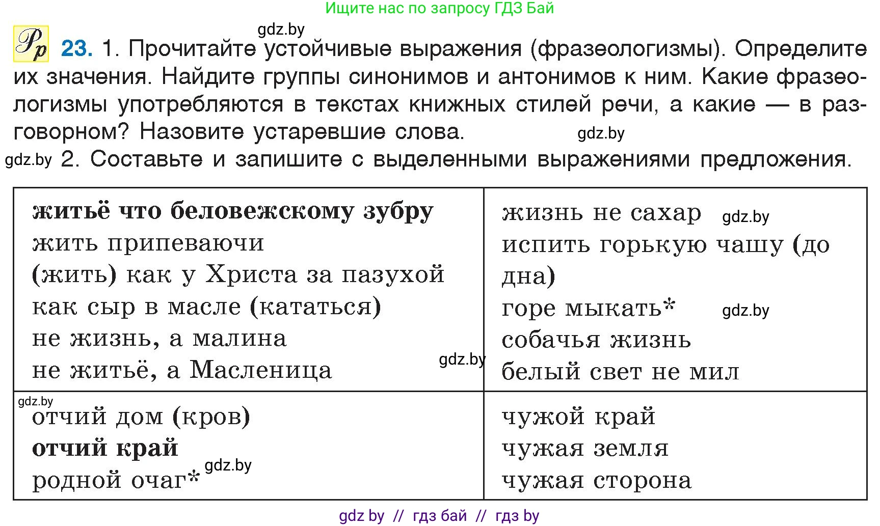 Русский язык, 6 класс Учебник, авторы: Мурина Лариса Александровна, Игнатович Татьяна Владимировна, Жадейко Жанна Фёдоровна, издательство Национальный институт образования, Минск, 2020, страница 17, номер 23, Условие