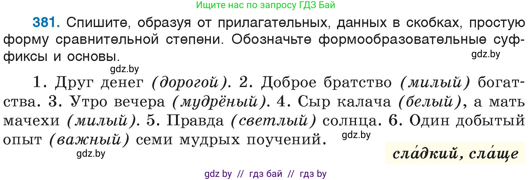 Русский язык, 6 класс Учебник, авторы: Мурина Лариса Александровна, Игнатович Татьяна Владимировна, Жадейко Жанна Фёдоровна, издательство Национальный институт образования, Минск, 2020, страница 173, номер 381, Условие