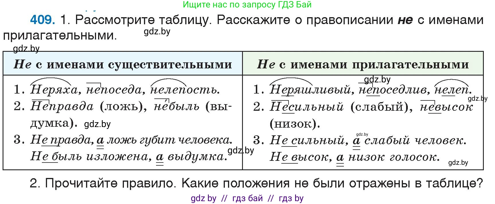 Русский язык, 6 класс Учебник, авторы: Мурина Лариса Александровна, Игнатович Татьяна Владимировна, Жадейко Жанна Фёдоровна, издательство Национальный институт образования, Минск, 2020, страница 183, номер 409, Условие