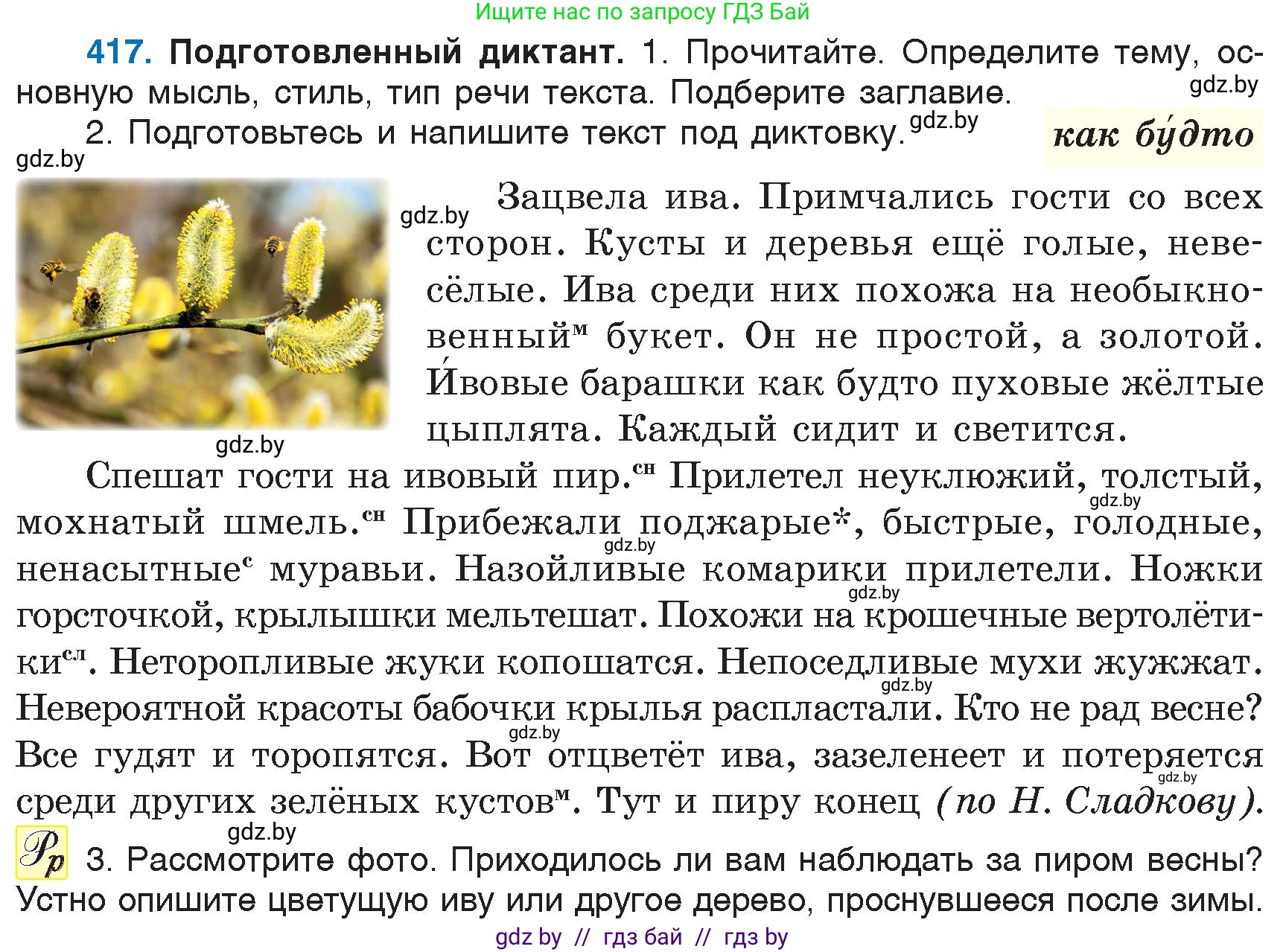 Русский язык, 6 класс Учебник, авторы: Мурина Лариса Александровна, Игнатович Татьяна Владимировна, Жадейко Жанна Фёдоровна, издательство Национальный институт образования, Минск, 2020, страница 188, номер 417, Условие