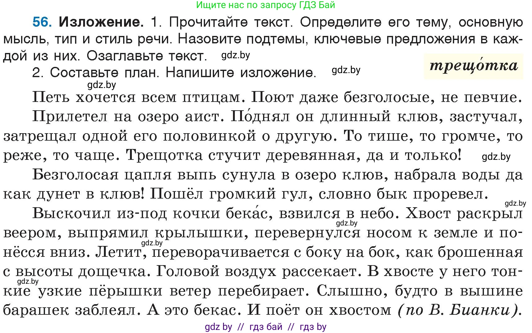 Русский язык, 6 класс Учебник, авторы: Мурина Лариса Александровна, Игнатович Татьяна Владимировна, Жадейко Жанна Фёдоровна, издательство Национальный институт образования, Минск, 2020, страница 33, номер 56, Условие