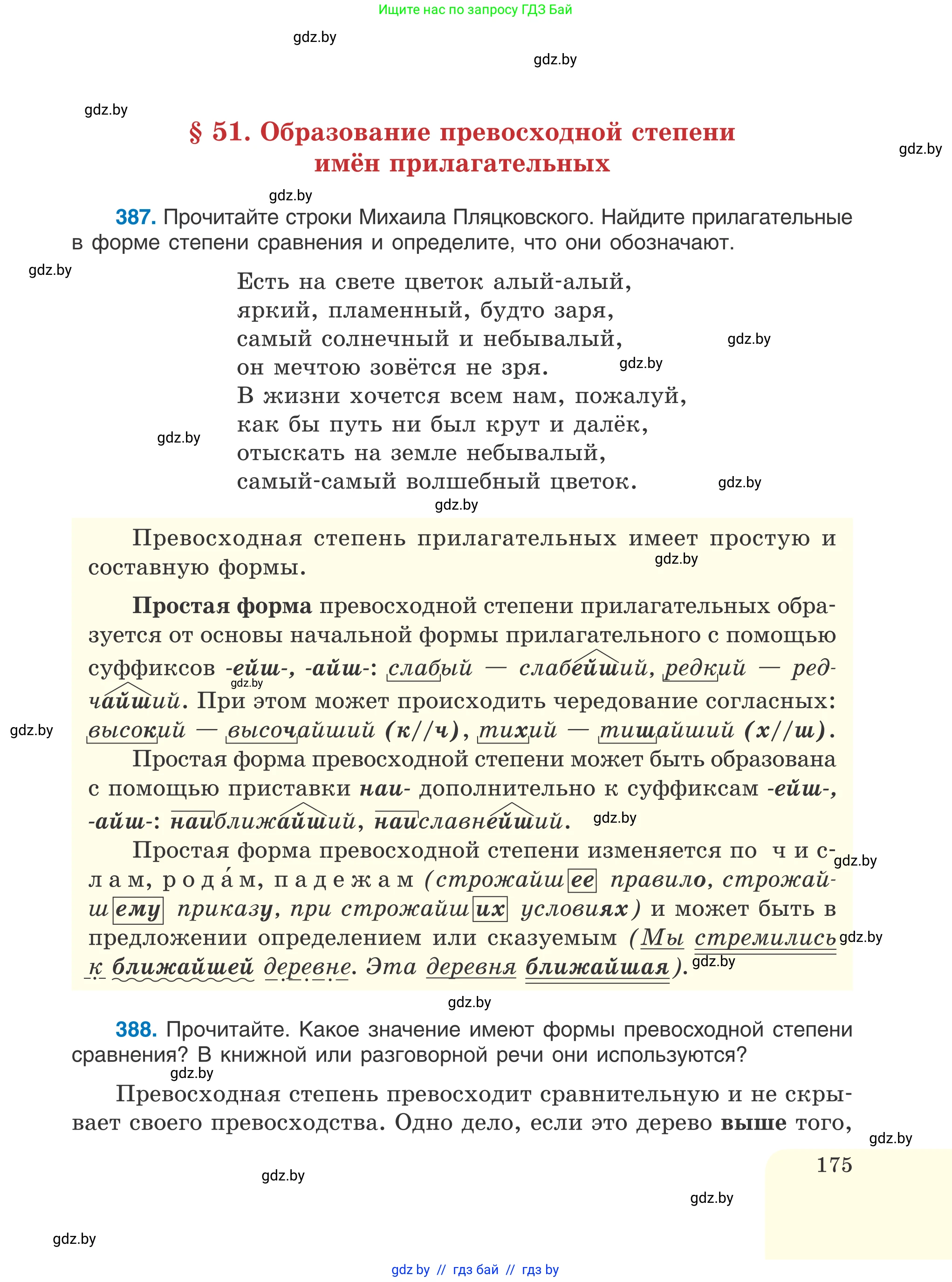 Русский язык, 6 класс Учебник, авторы: Мурина Лариса Александровна, Игнатович Татьяна Владимировна, Жадейко Жанна Фёдоровна, издательство Национальный институт образования, Минск, 2020, страница 175