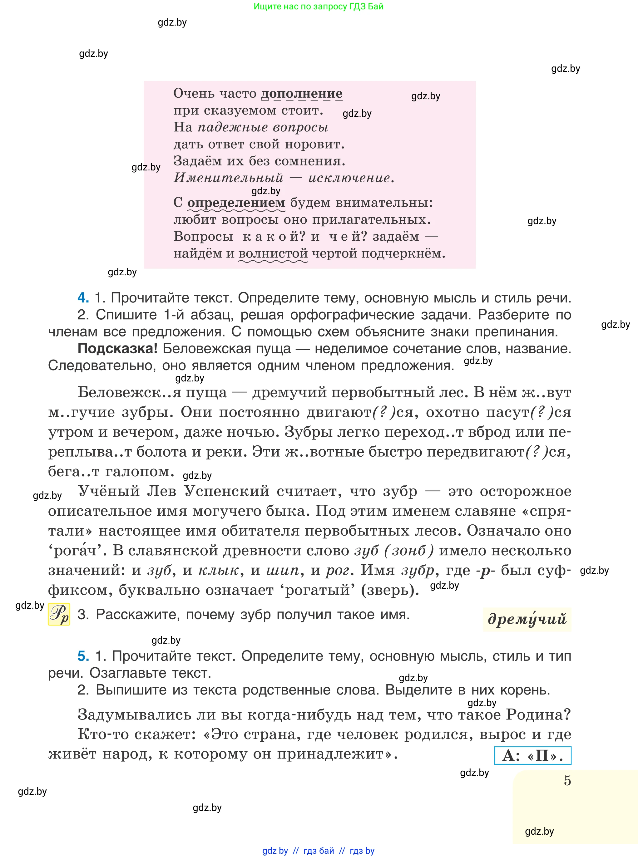 Русский язык, 6 класс Учебник, авторы: Мурина Лариса Александровна, Игнатович Татьяна Владимировна, Жадейко Жанна Фёдоровна, издательство Национальный институт образования, Минск, 2020, страница 5