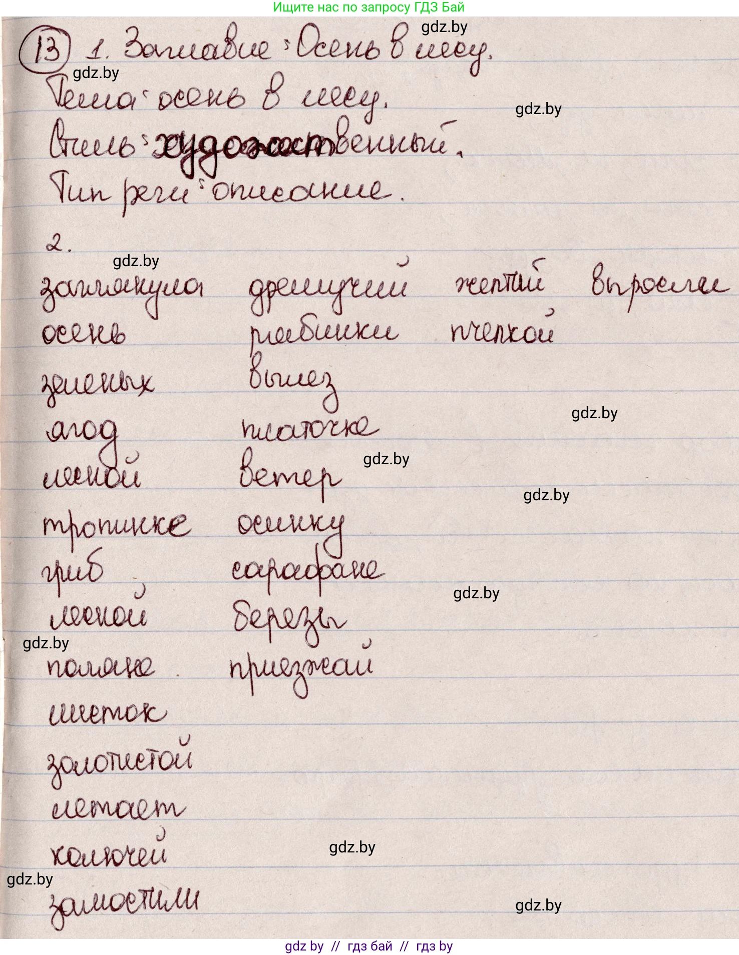 Русский язык, 6 класс Учебник, авторы: Мурина Лариса Александровна, Игнатович Татьяна Владимировна, Жадейко Жанна Фёдоровна, издательство Национальный институт образования, Минск, 2020, страница 10, номер 13, Решение 2