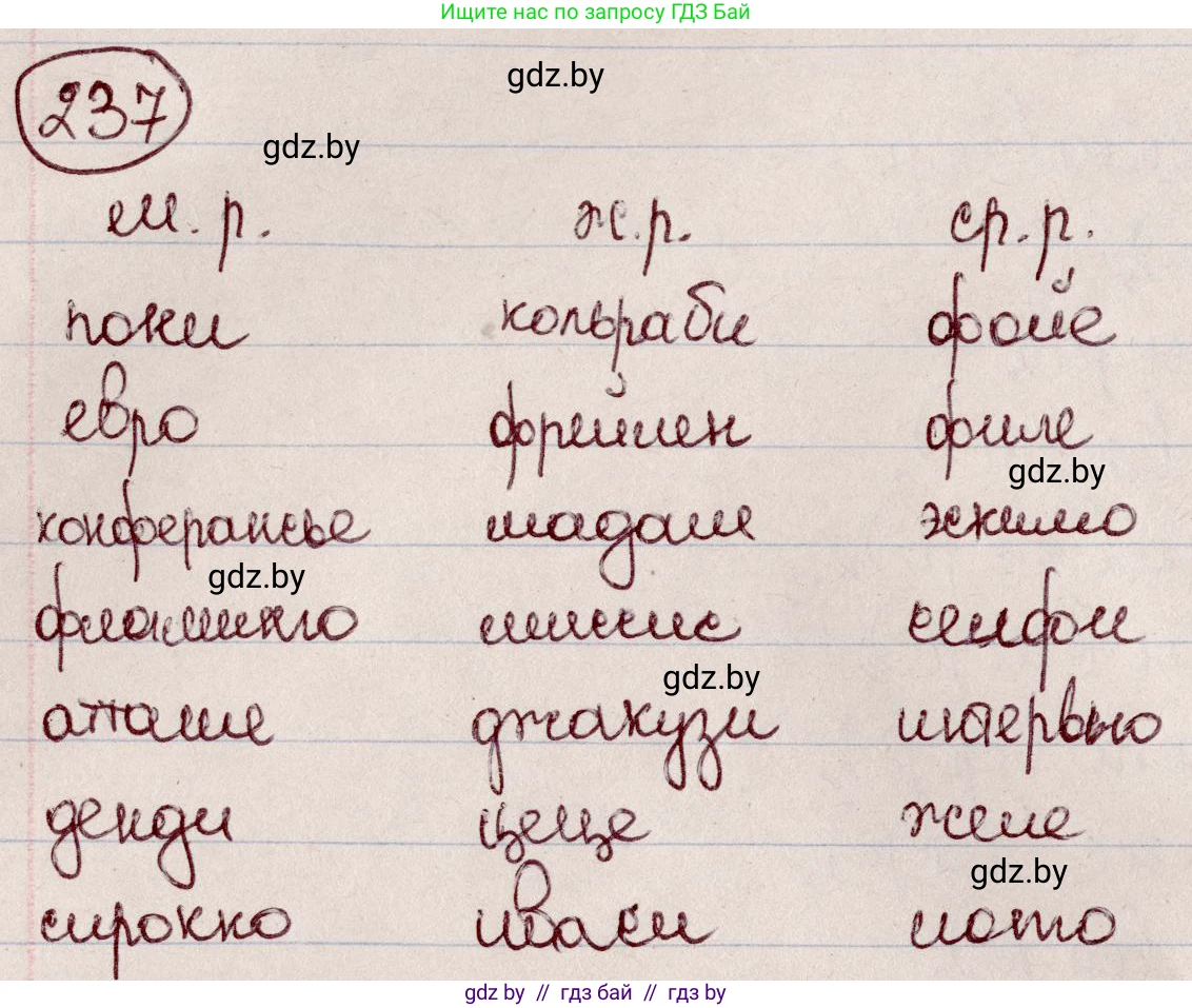 Русский язык, 6 класс Учебник, авторы: Мурина Лариса Александровна, Игнатович Татьяна Владимировна, Жадейко Жанна Фёдоровна, издательство Национальный институт образования, Минск, 2020, страница 114, номер 237, Решение 2