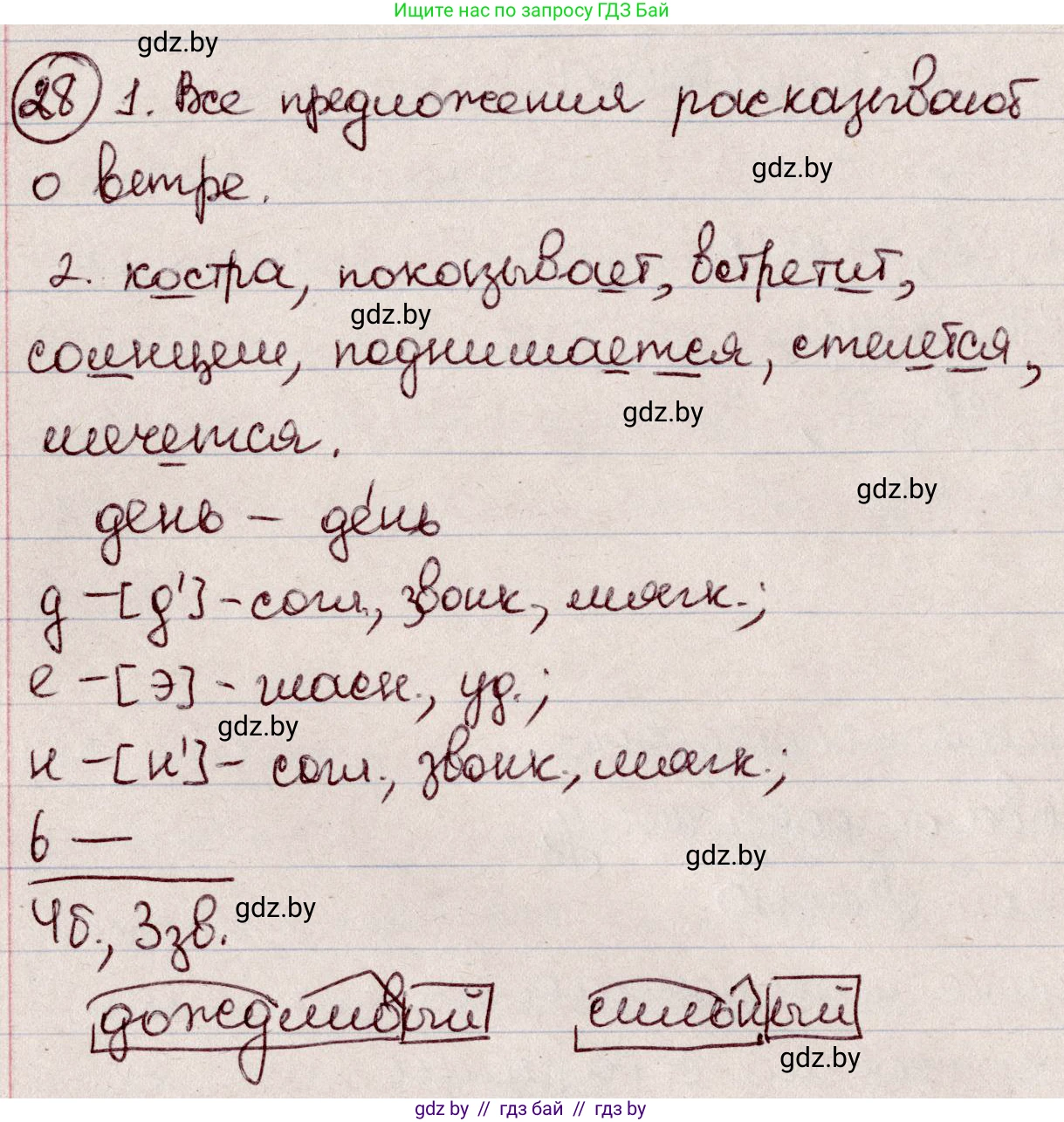 Русский язык, 6 класс Учебник, авторы: Мурина Лариса Александровна, Игнатович Татьяна Владимировна, Жадейко Жанна Фёдоровна, издательство Национальный институт образования, Минск, 2020, страница 19, номер 28, Решение 2