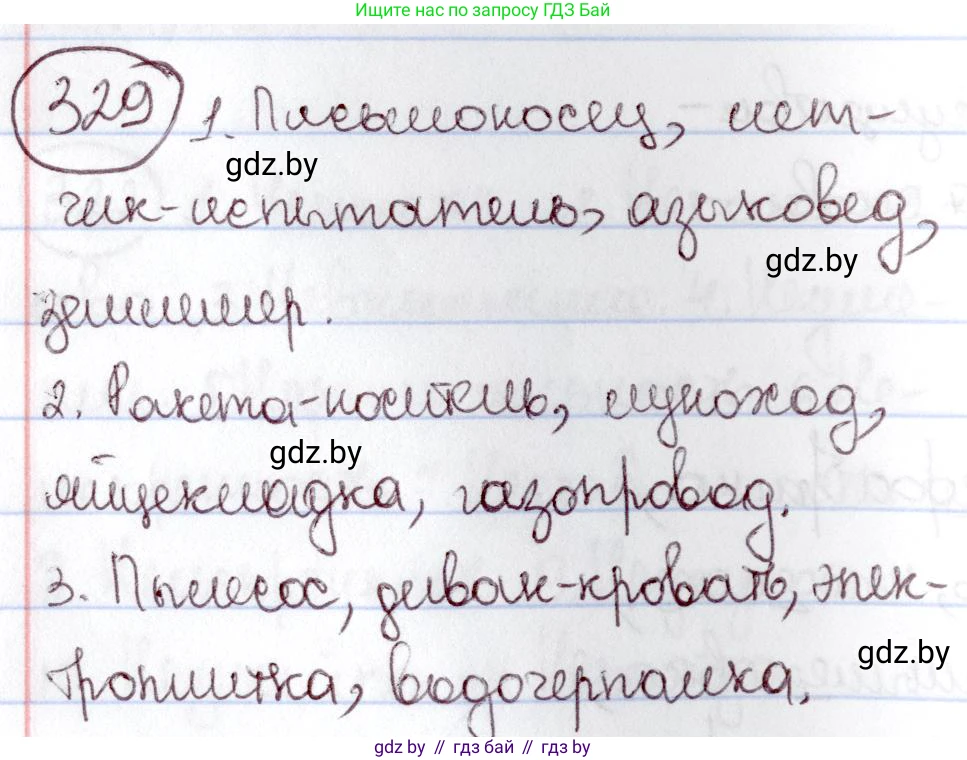 Русский язык, 6 класс Учебник, авторы: Мурина Лариса Александровна, Игнатович Татьяна Владимировна, Жадейко Жанна Фёдоровна, издательство Национальный институт образования, Минск, 2020, страница 153, номер 329, Решение 2